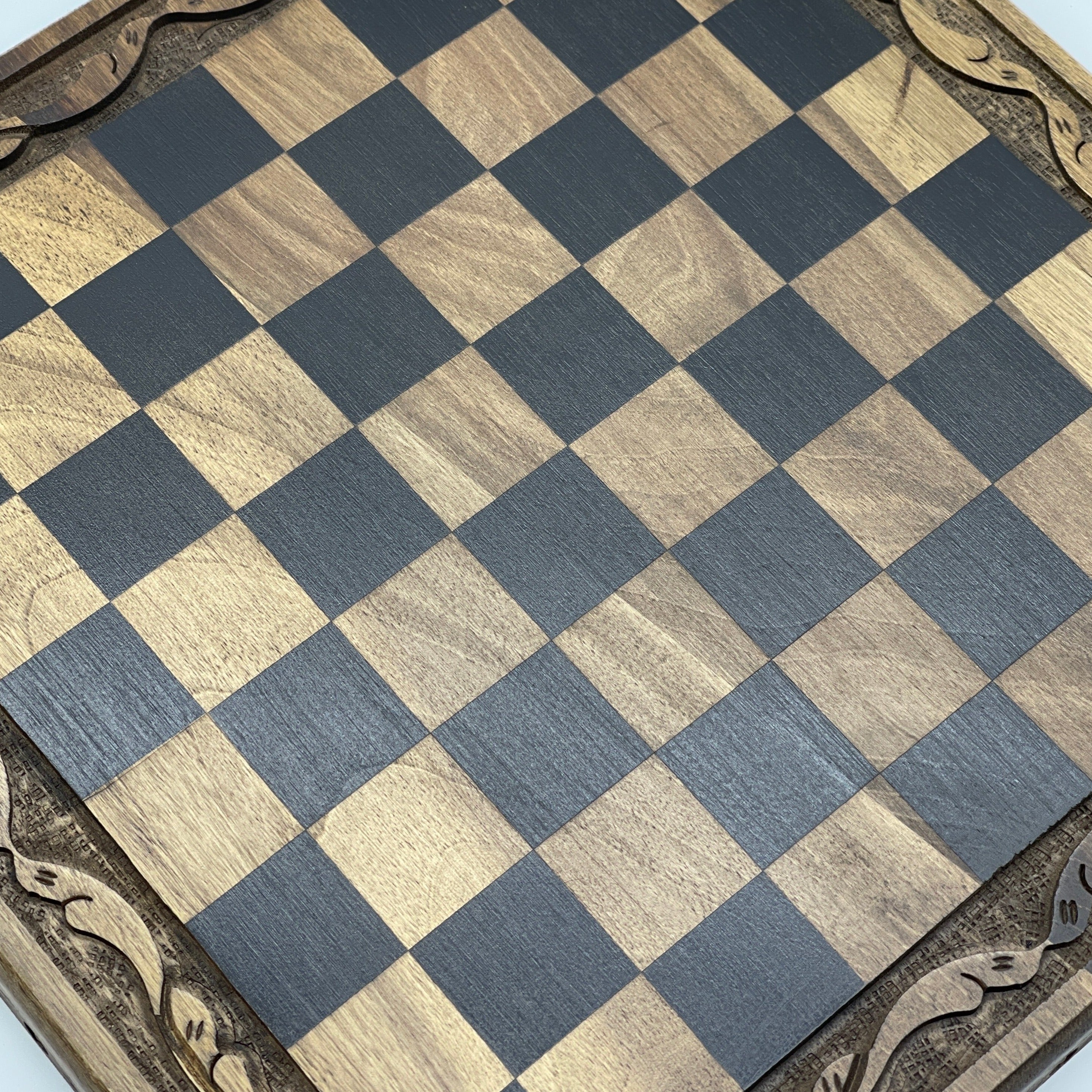 Wooden Stone Wooden Chess Set With Wooden Luxury Chess Board With Legs