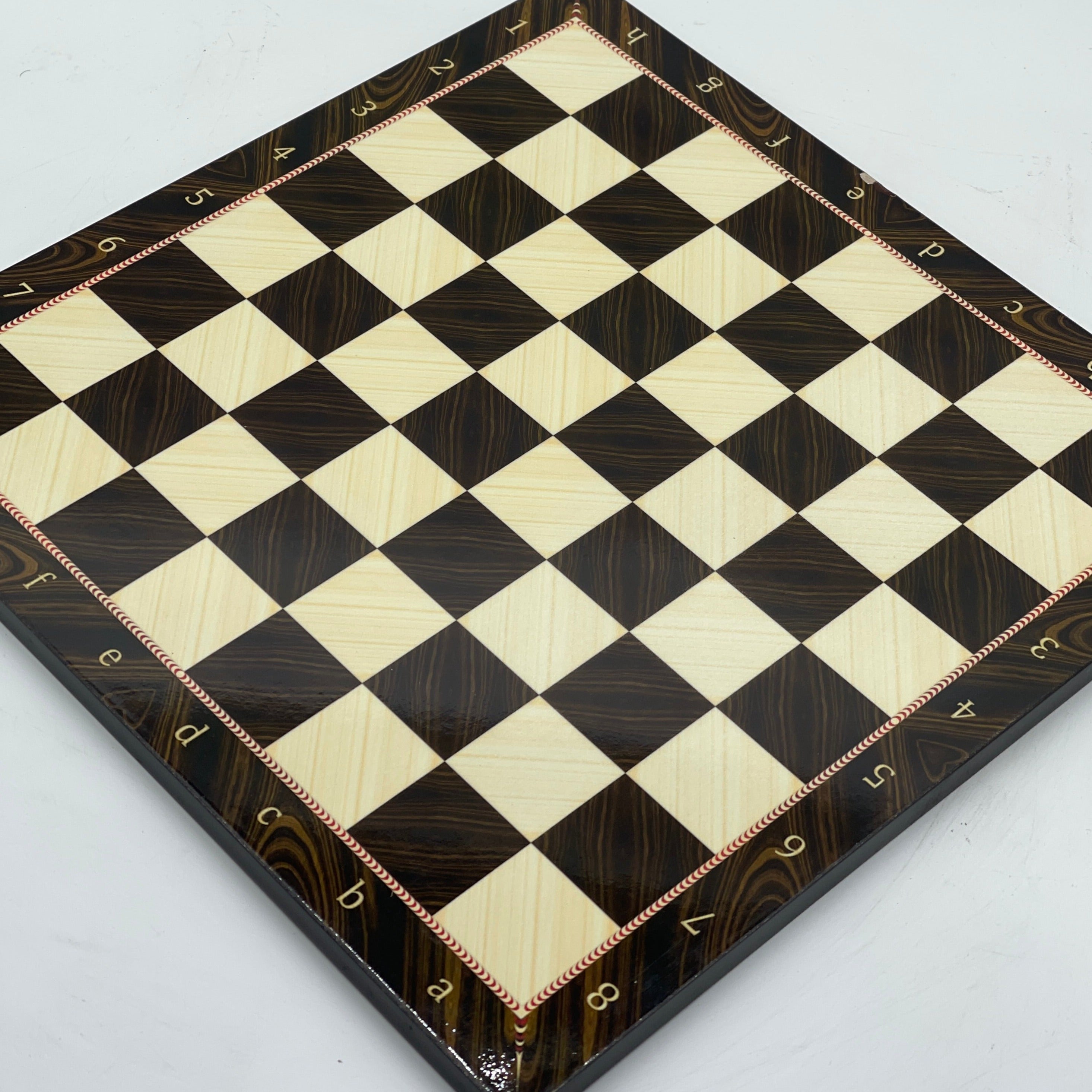 Brown Marble Pattern Wooden Chess Board With Camelot Chess Pieces