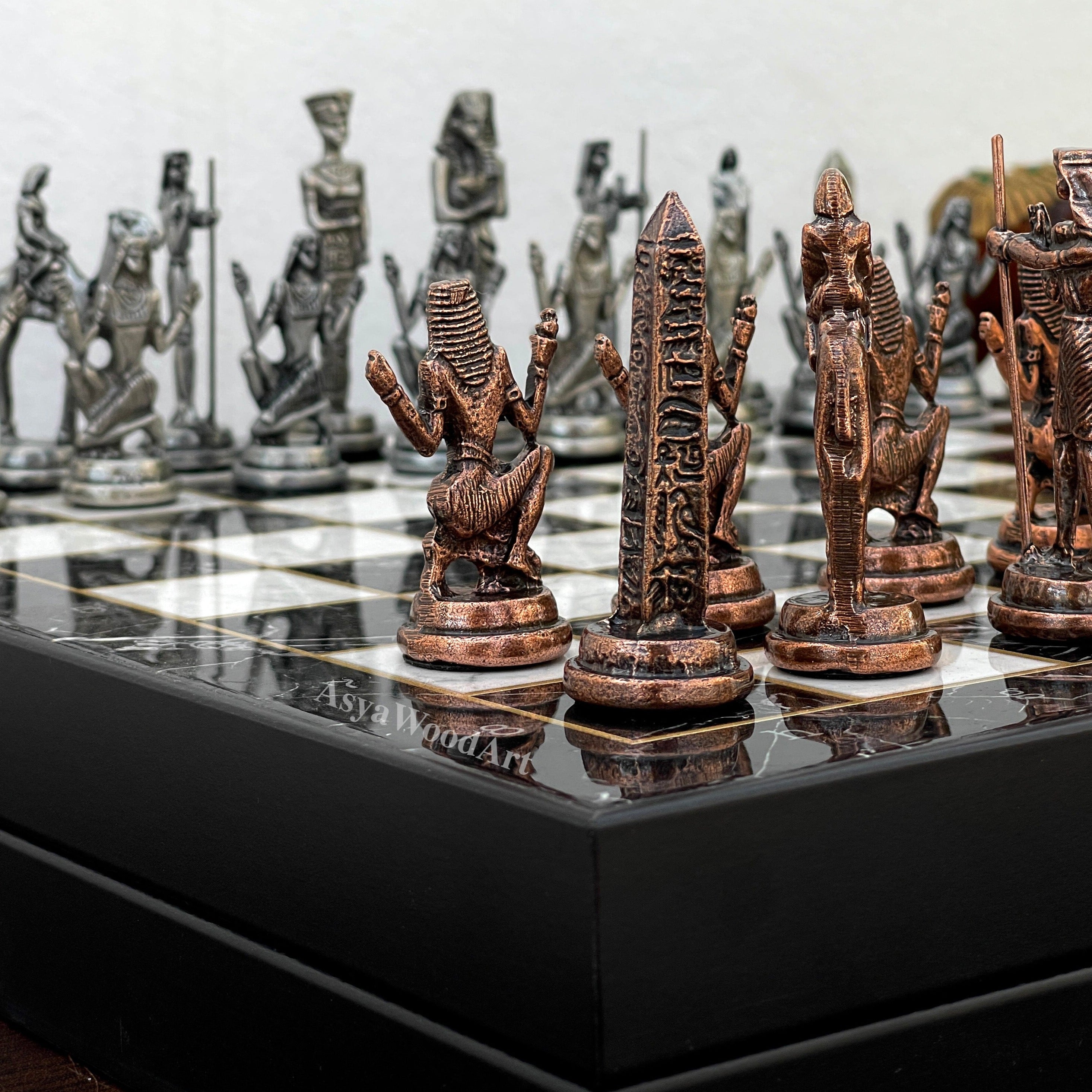 READY TO SHIP****Egyptian Chess set, sold Customisable Colours(Pieces only/Board Not inluded)