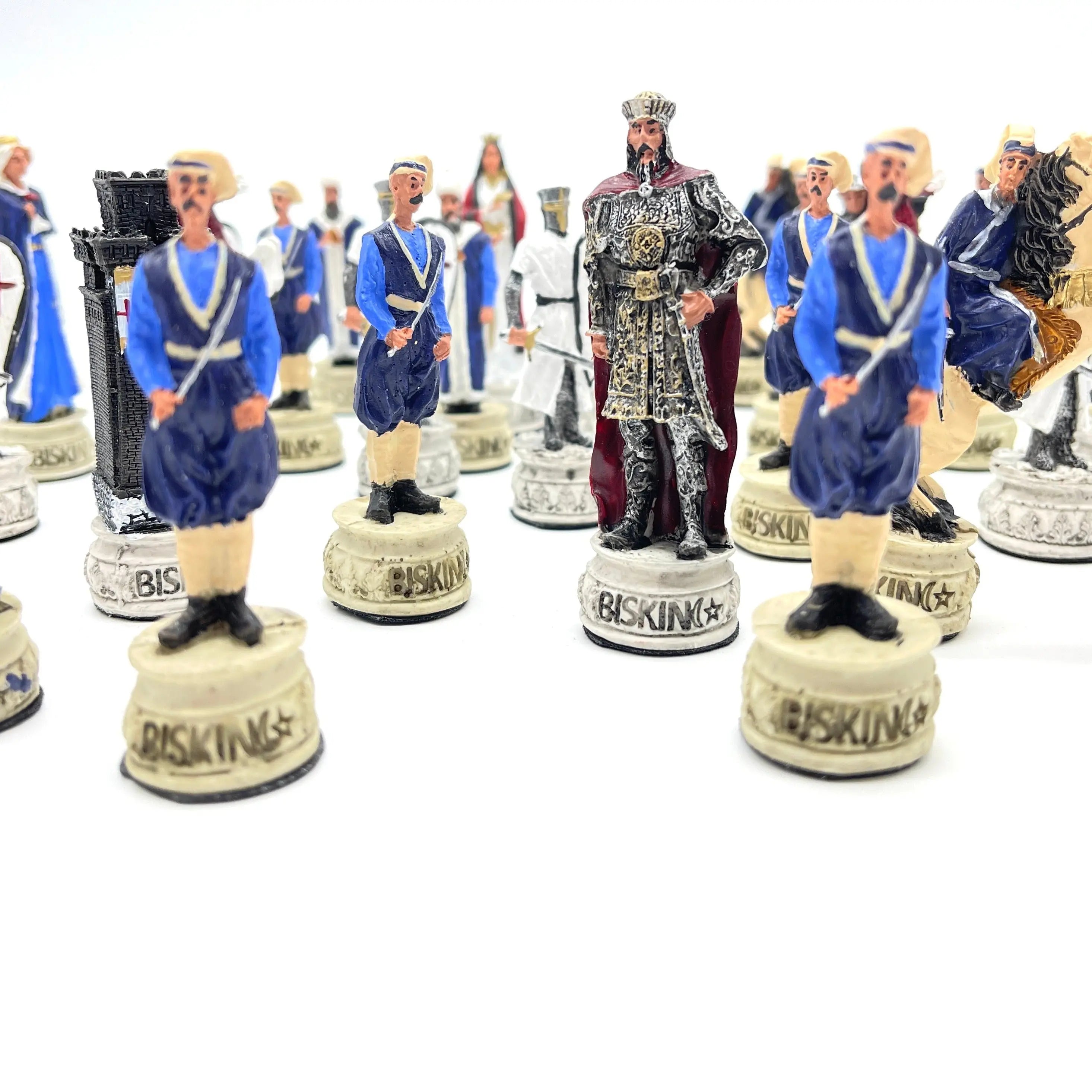 Handmade Crusaders & Ottomans Polyester Chess Pieces Set