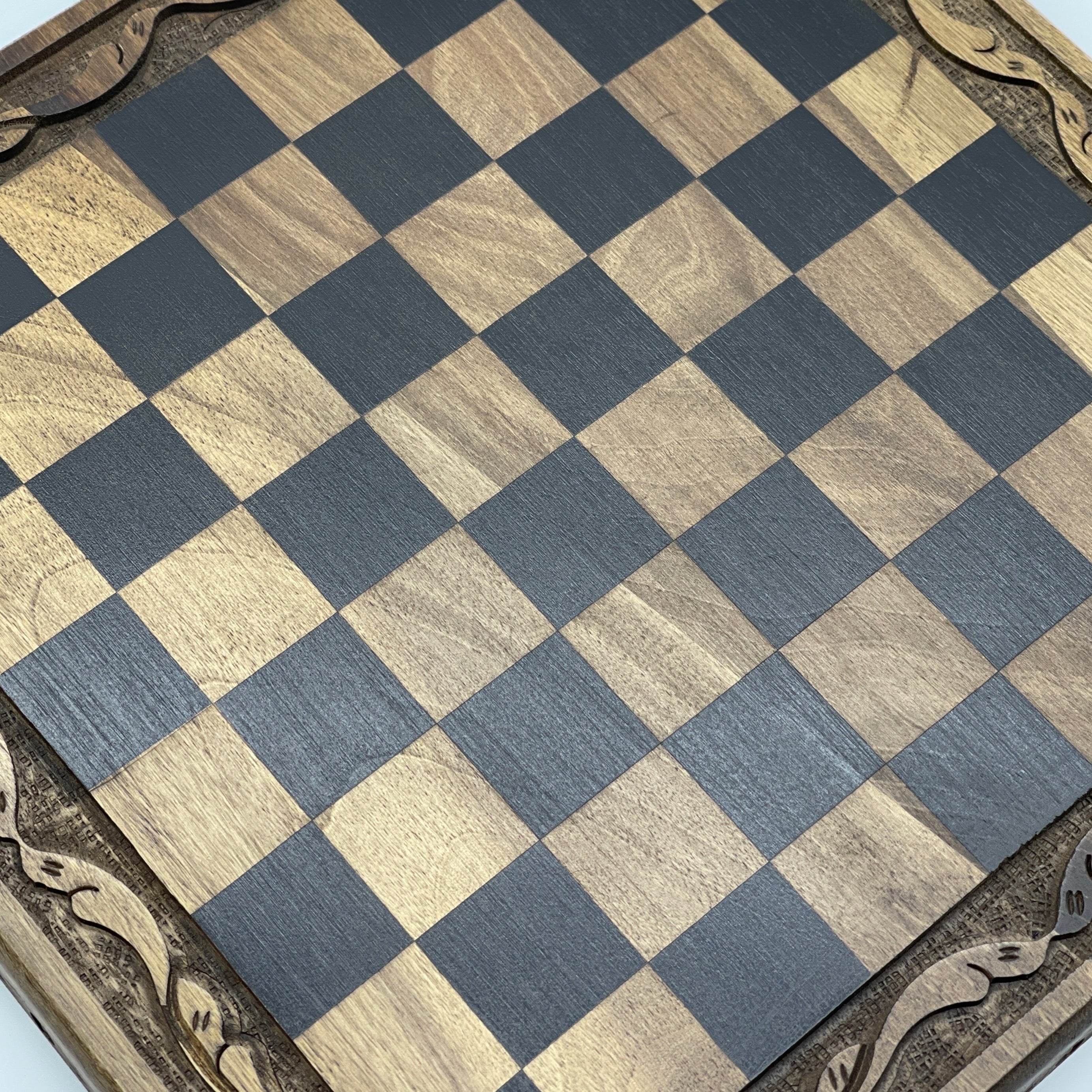 Wooden Stone Wooden Chess Set With Wooden Luxury Chess Board With Legs
