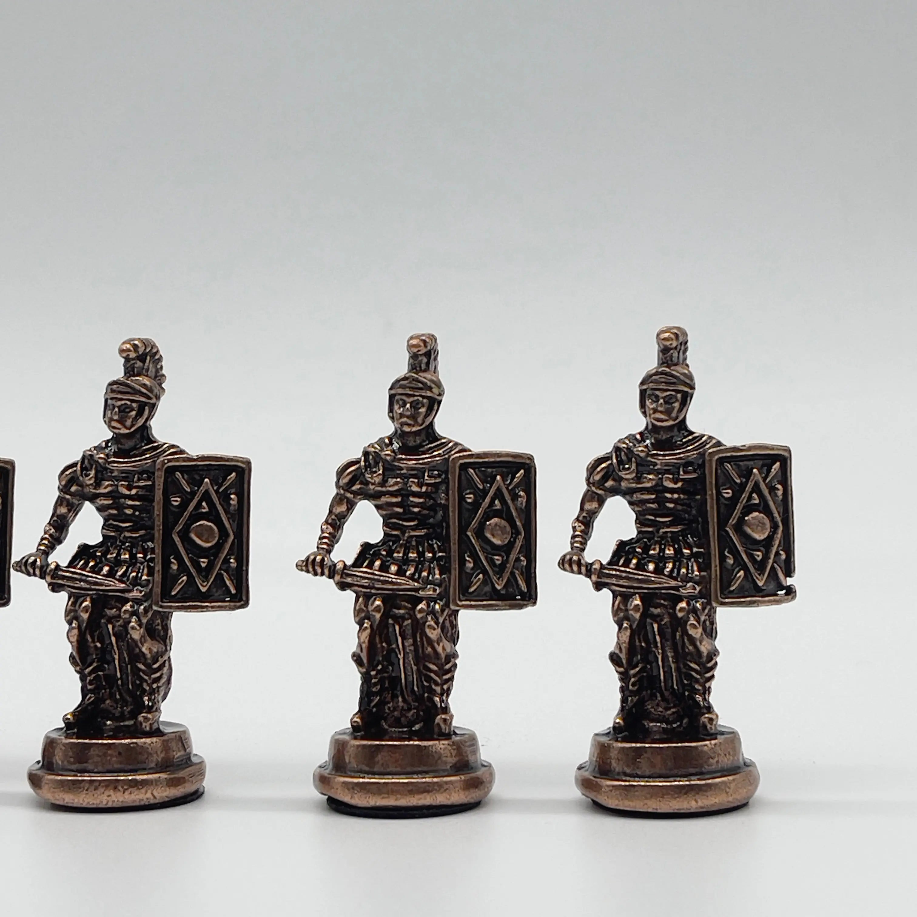 Metal Large Chess Pieces, Copper-Silver Romans Large Metal Chess Pieces Set