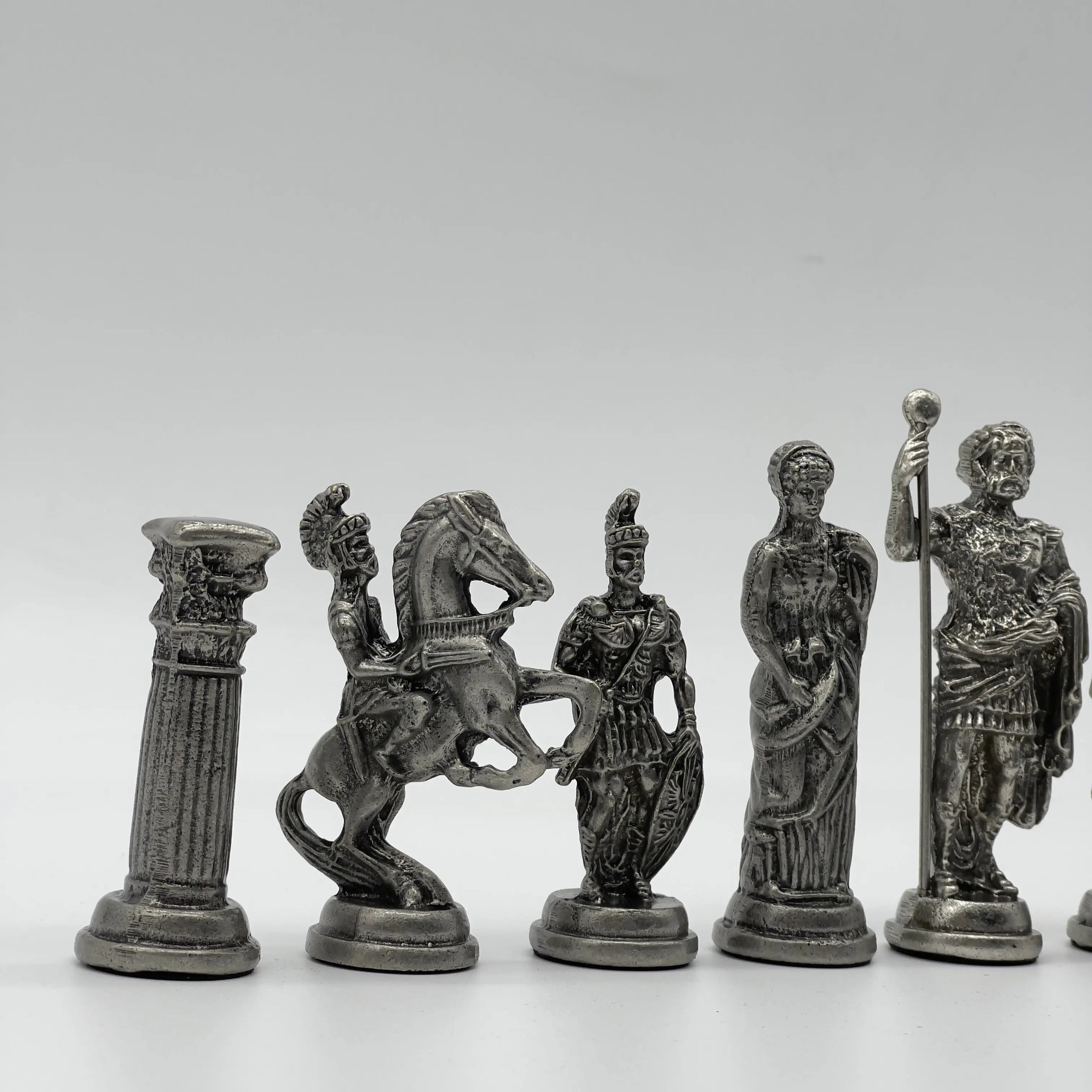 Metal Large Chess Pieces, Copper-Silver Romans Large Metal Chess Pieces Set