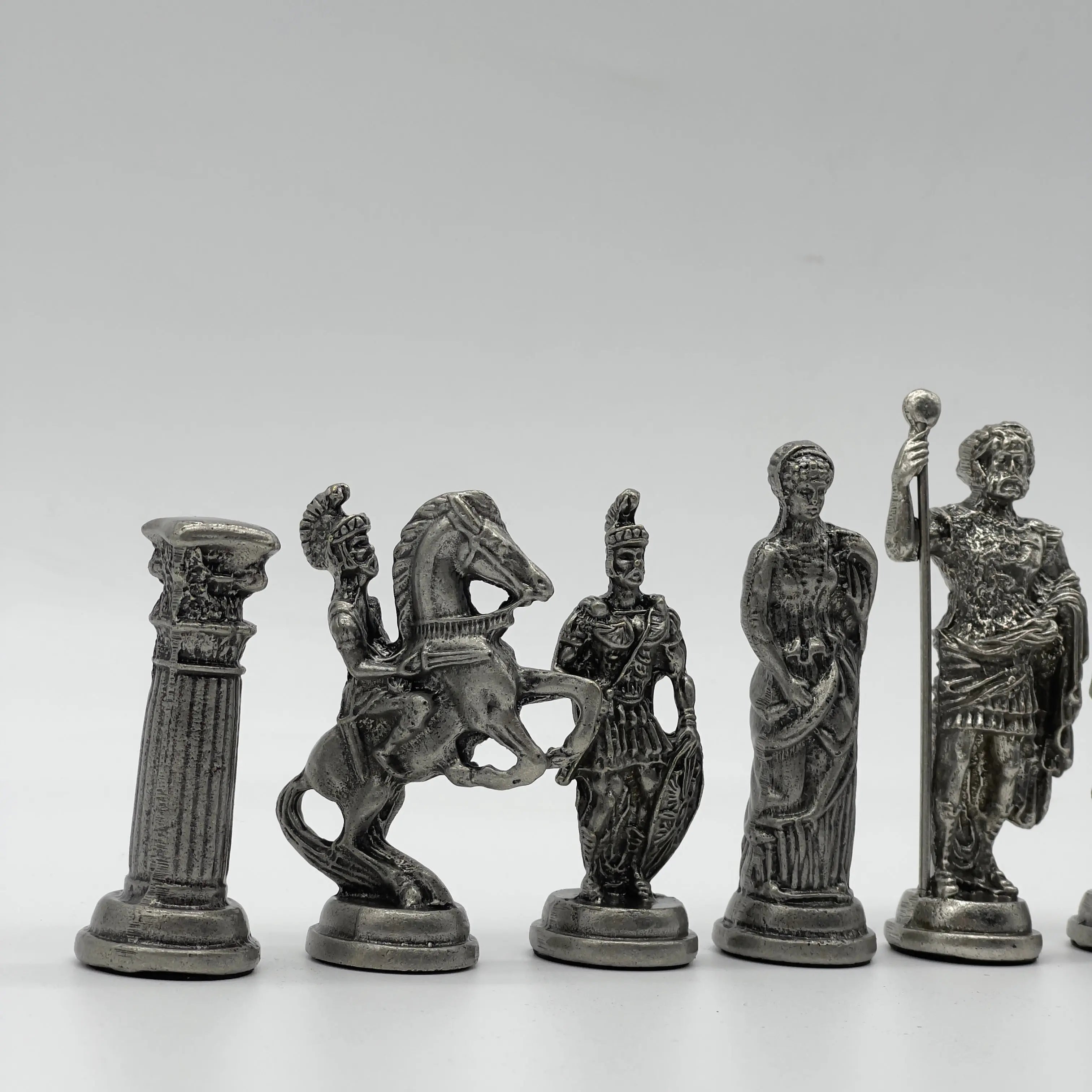 Metal Large Chess Pieces, Copper-Silver Romans Large Metal Chess Pieces Set