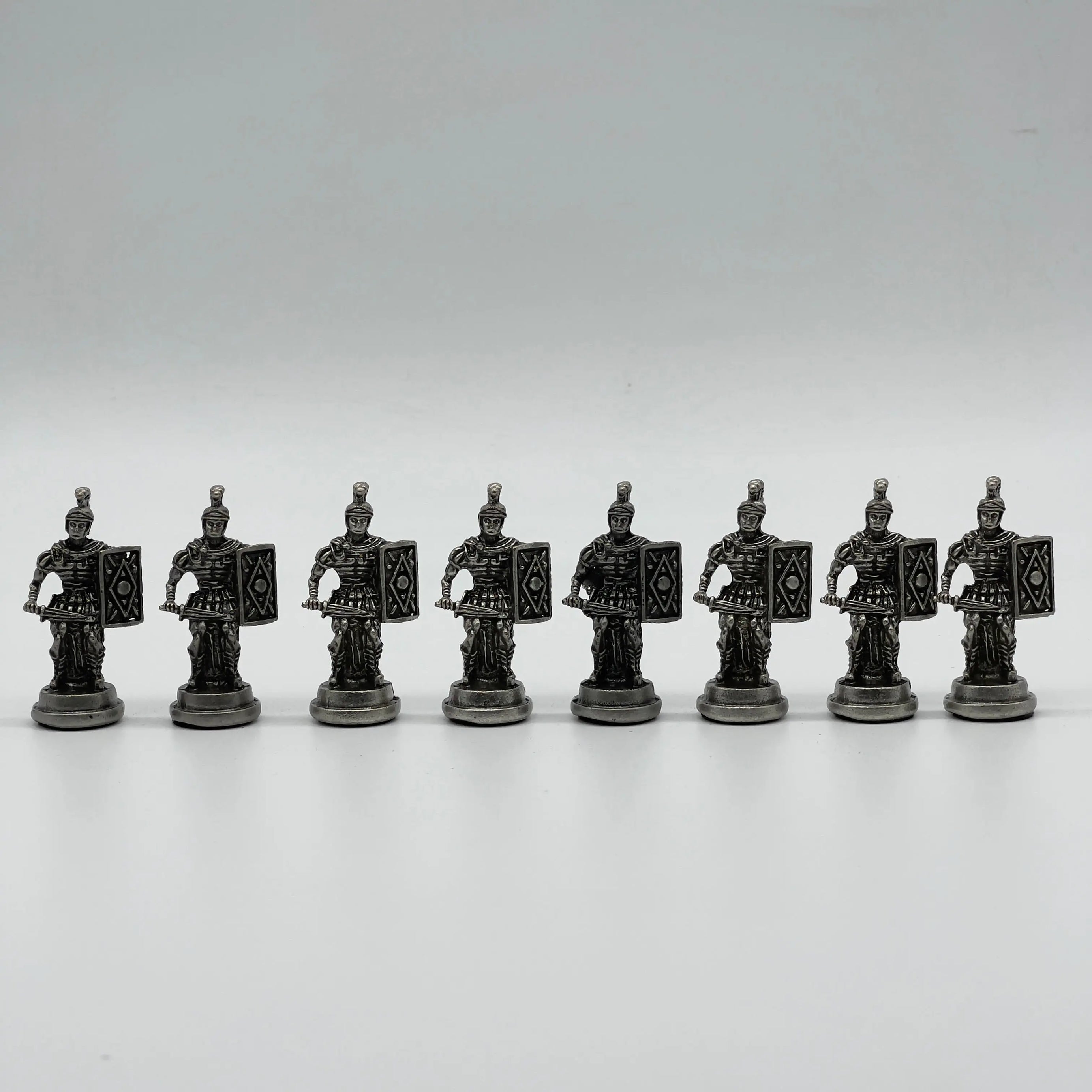 Metal Large Chess Pieces, Copper-Silver Romans Large Metal Chess Pieces Set