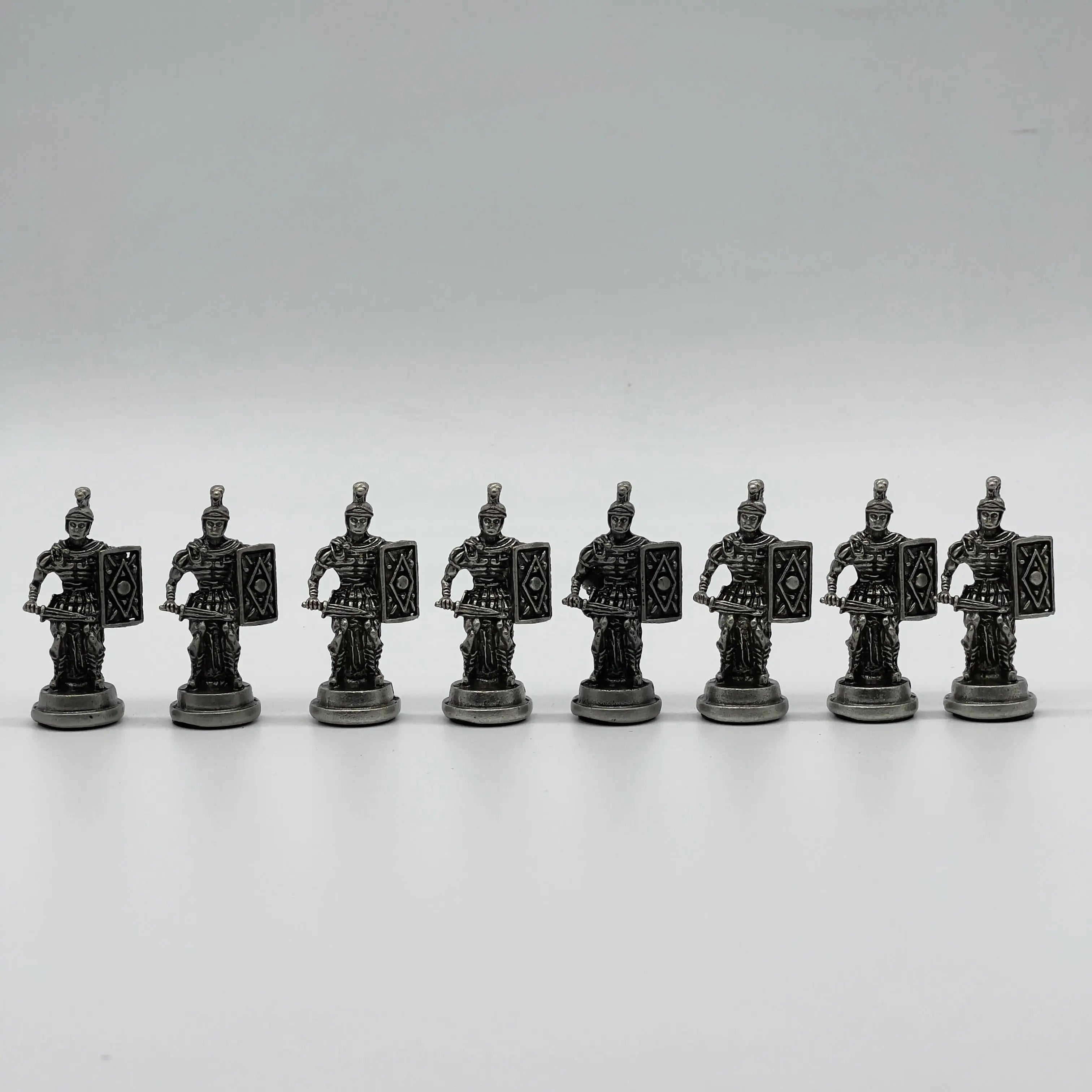 Metal Large Chess Pieces, Copper-Silver Romans Large Metal Chess Pieces Set