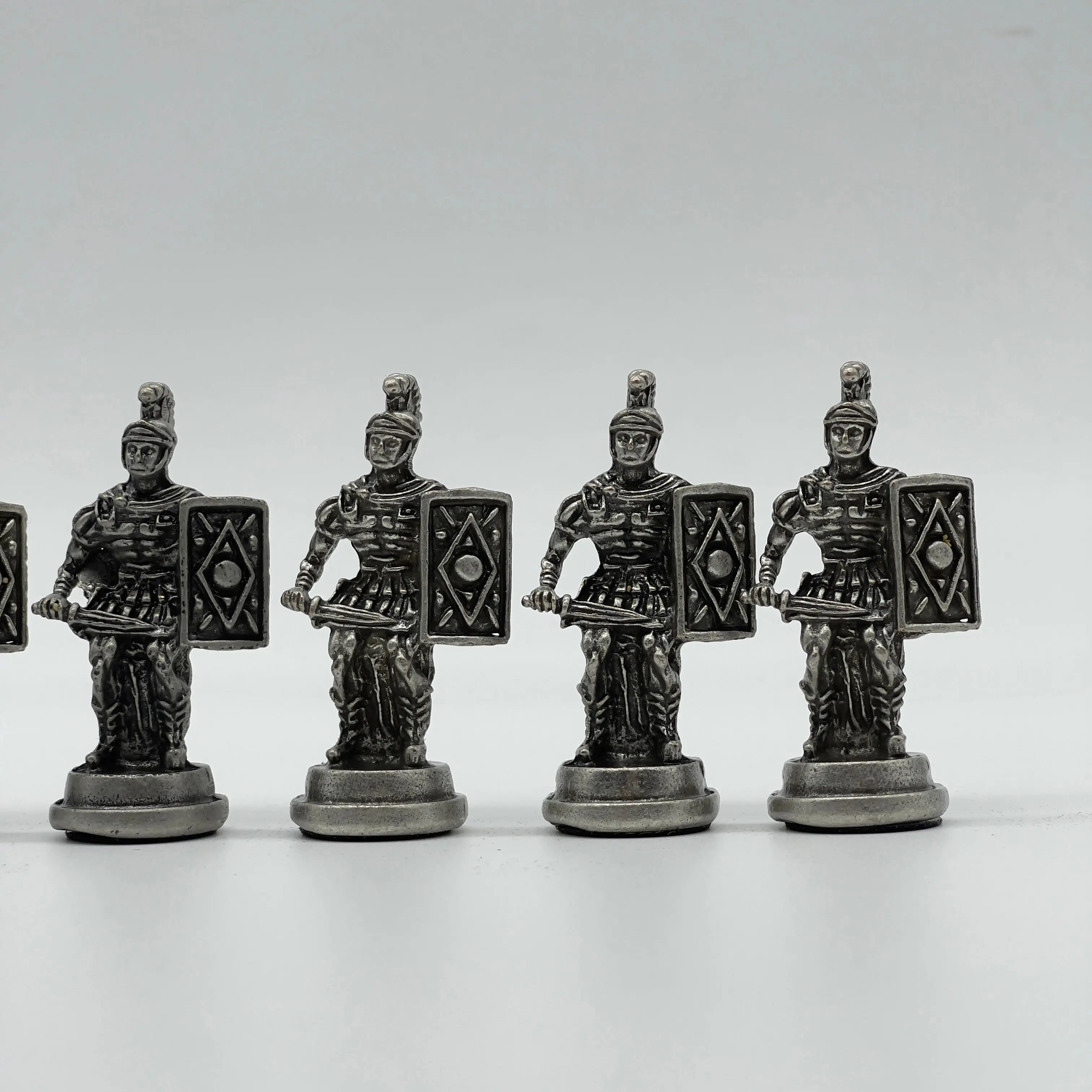 Metal Large Chess Pieces, Copper-Silver Romans Large Metal Chess Pieces Set