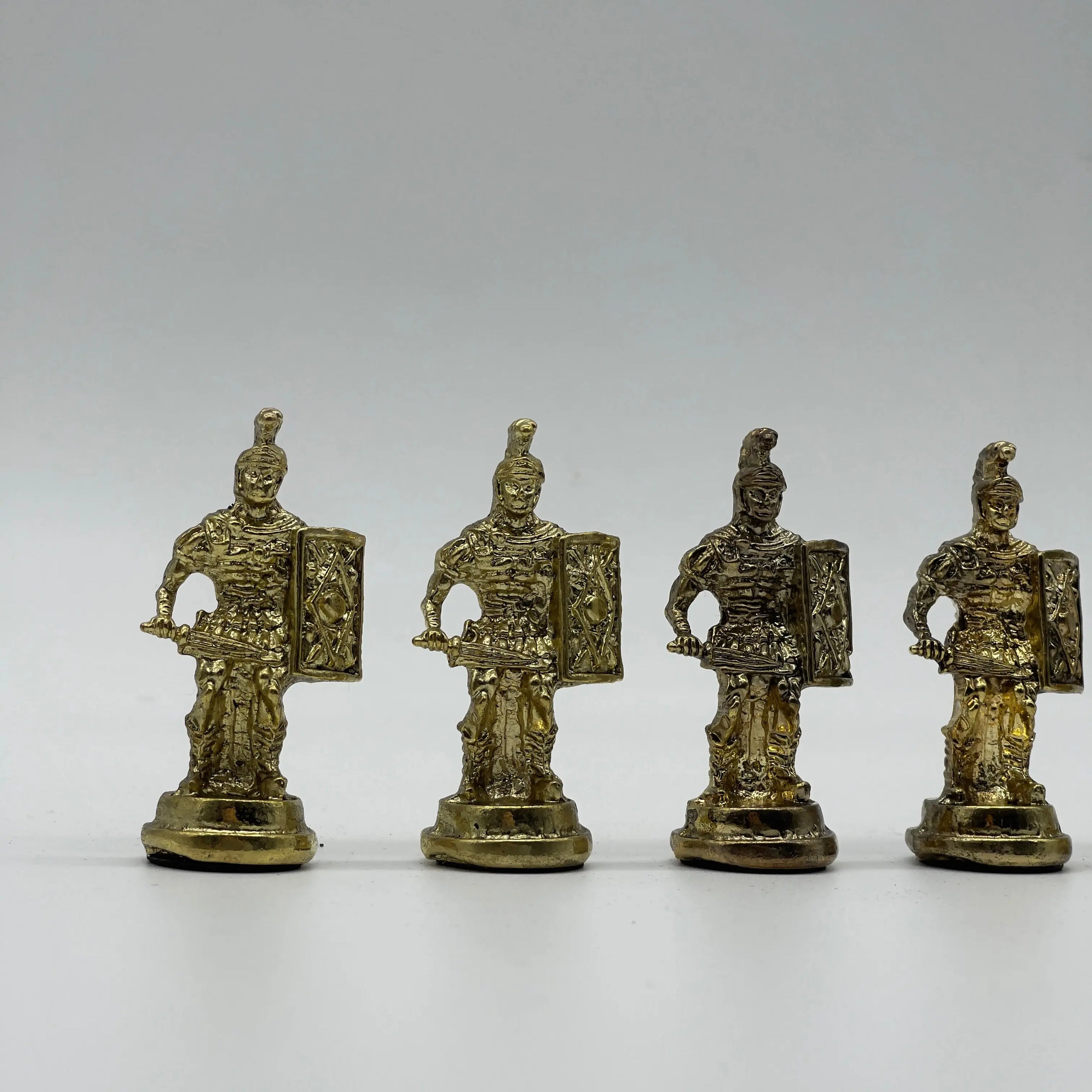 Handmade Metal Large Chess Pieces, Gold Greecein Large Metal Chess Pieces