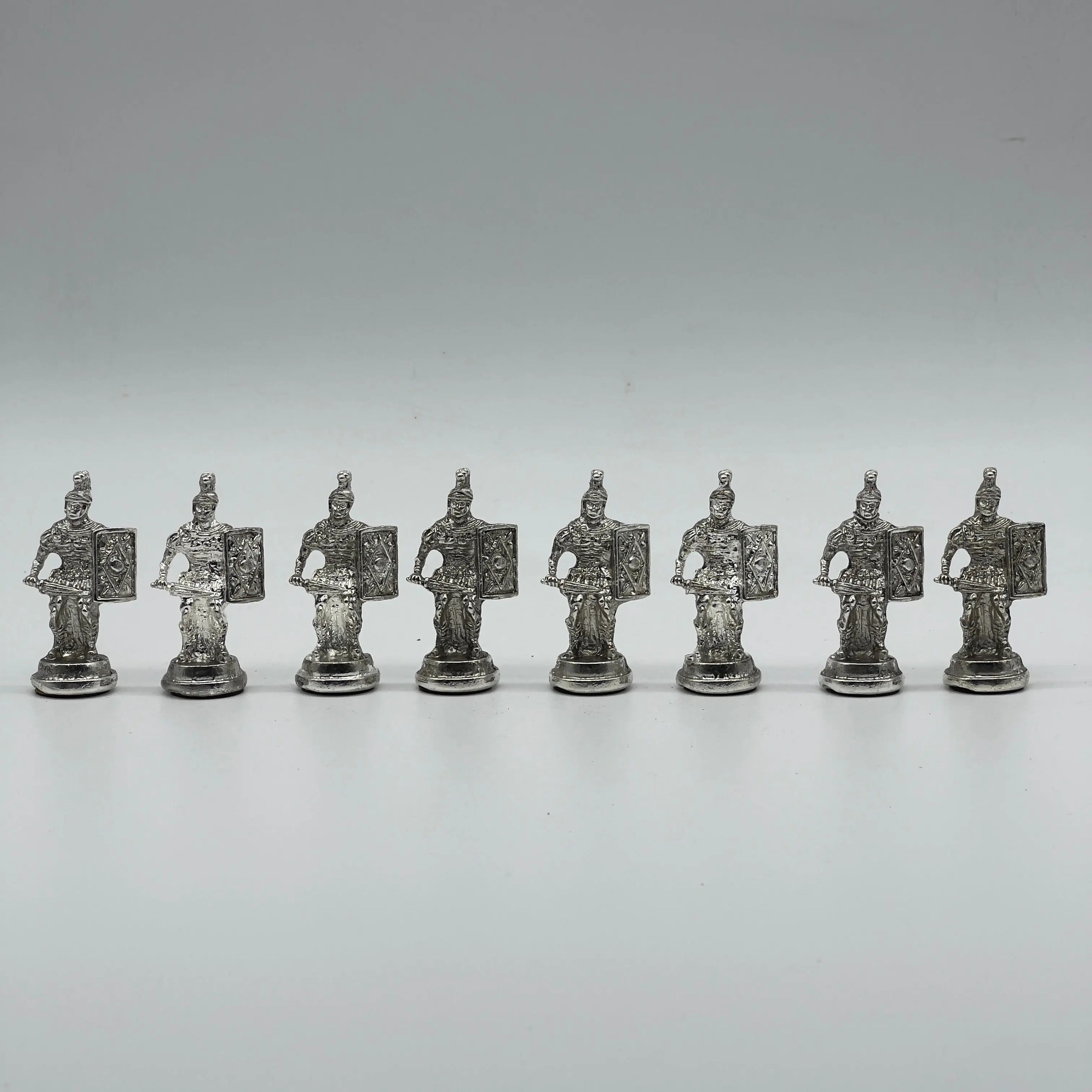 Handmade Metal Large Chess Pieces, Gold Greecein Large Metal Chess Pieces