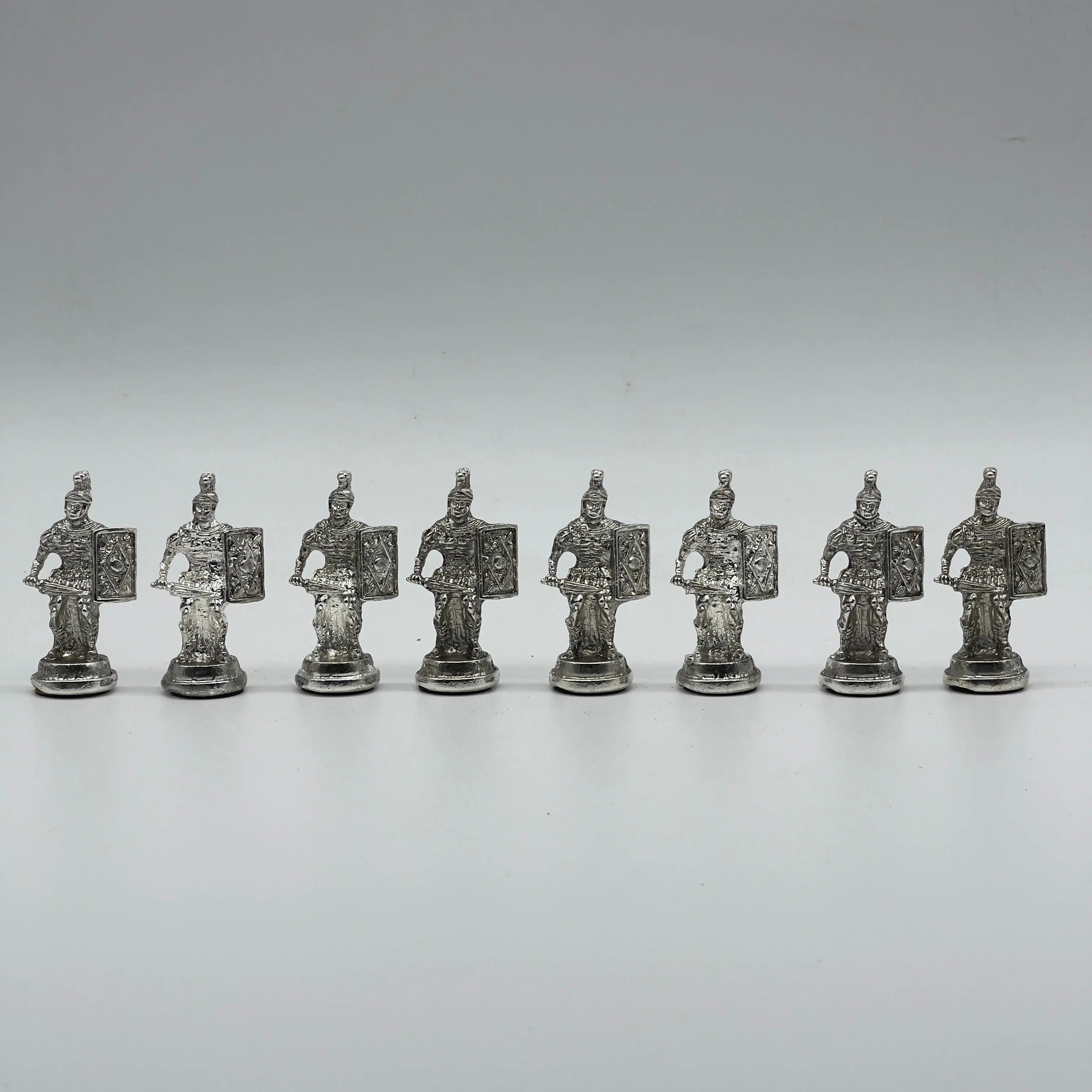 Handmade Metal Large Chess Pieces, Gold Greecein Large Metal Chess Pieces