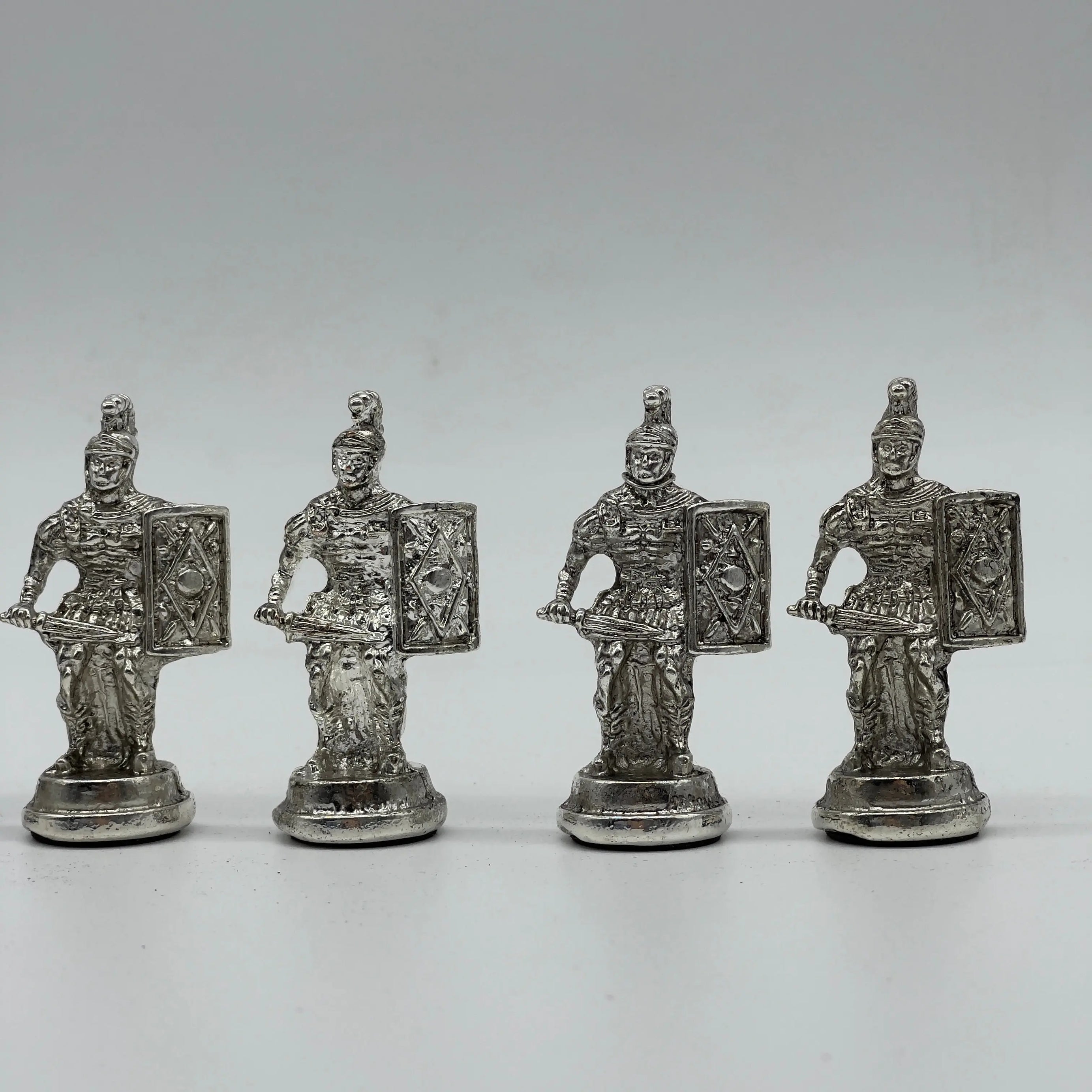 Handmade Metal Large Chess Pieces, Gold Greecein Large Metal Chess Pieces