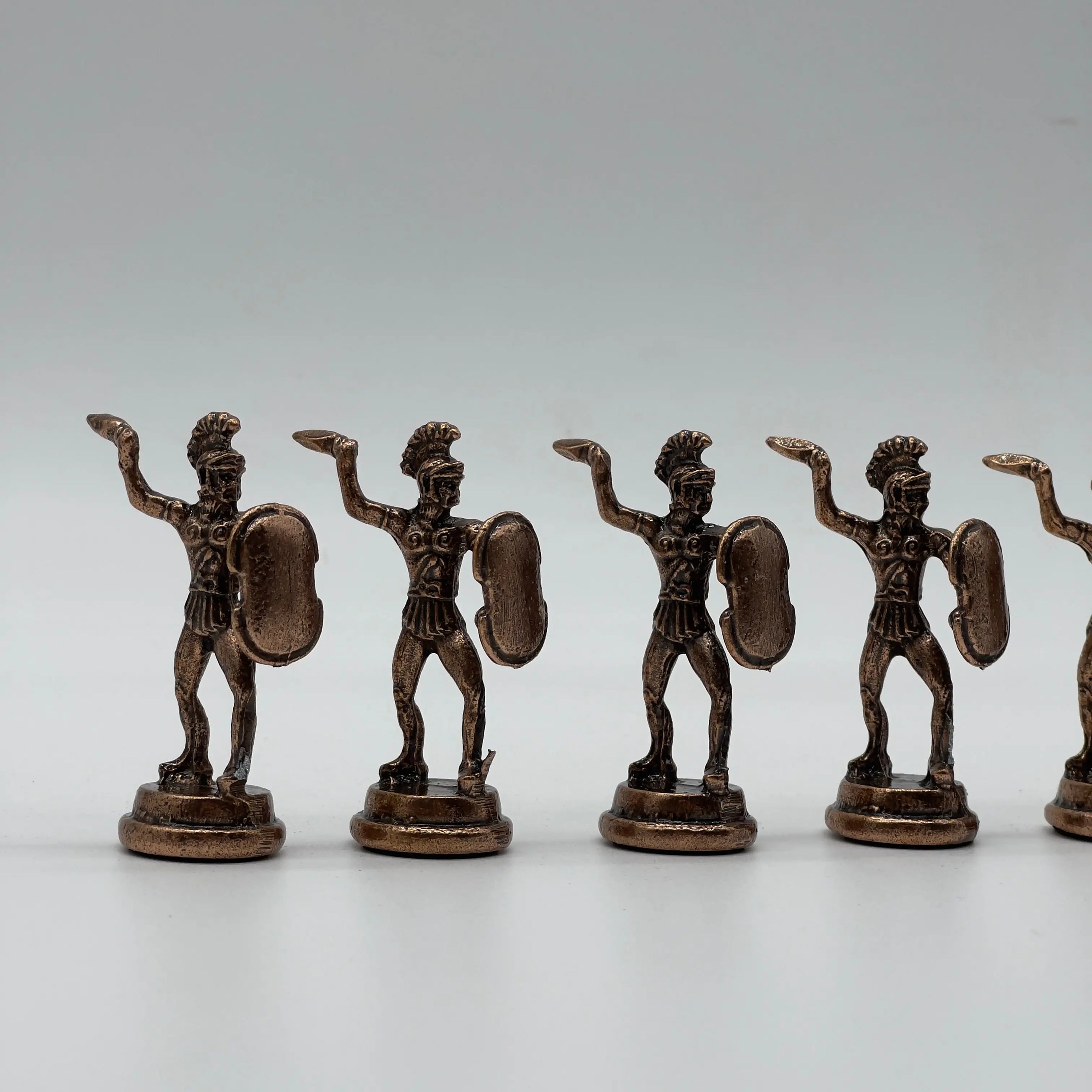 Handmade Metal Large Chess Pieces, Copper Greek Large Metal Chess Pieces Set