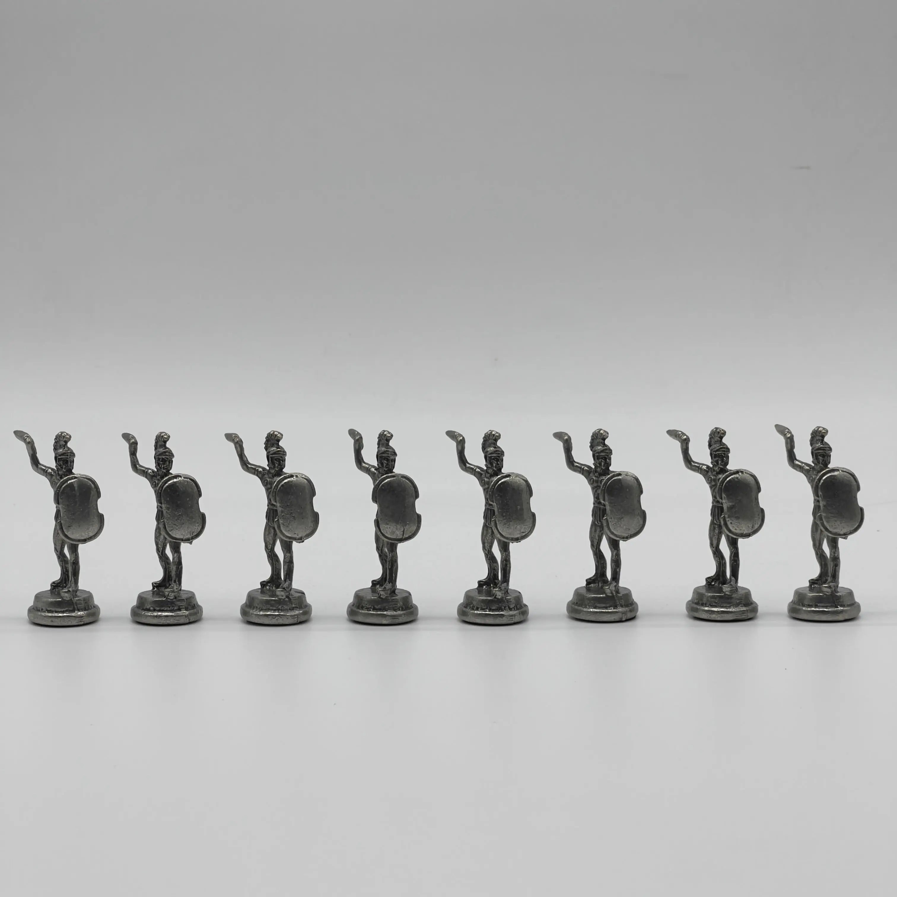 Handmade Metal Large Chess Pieces, Copper Greek Large Metal Chess Pieces Set