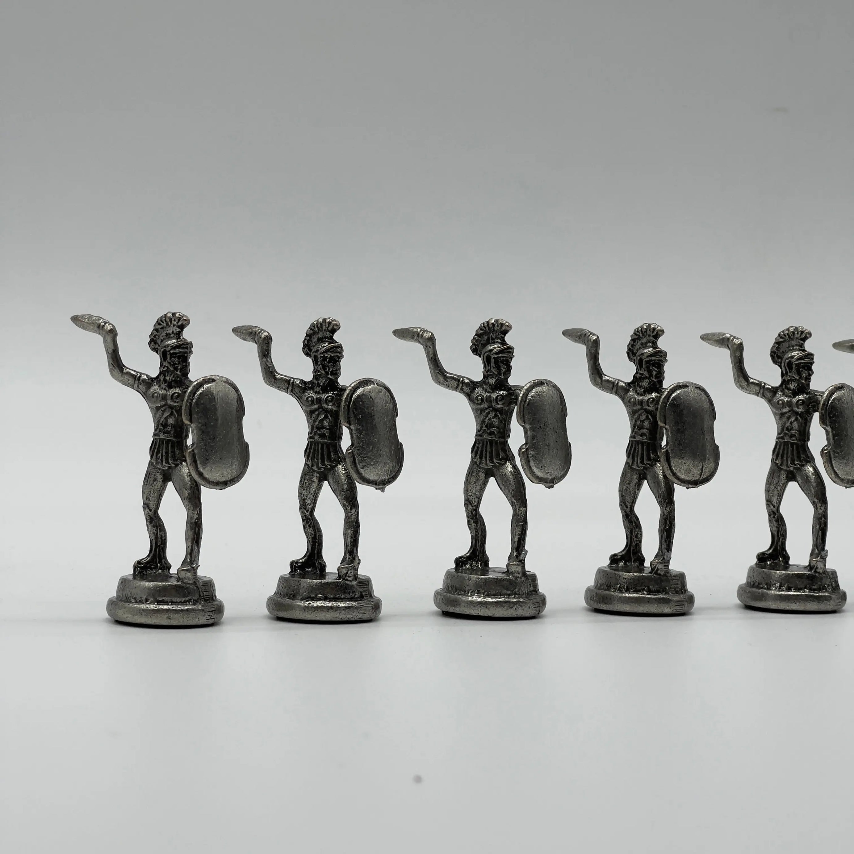 Handmade Metal Large Chess Pieces, Copper Greek Large Metal Chess Pieces Set