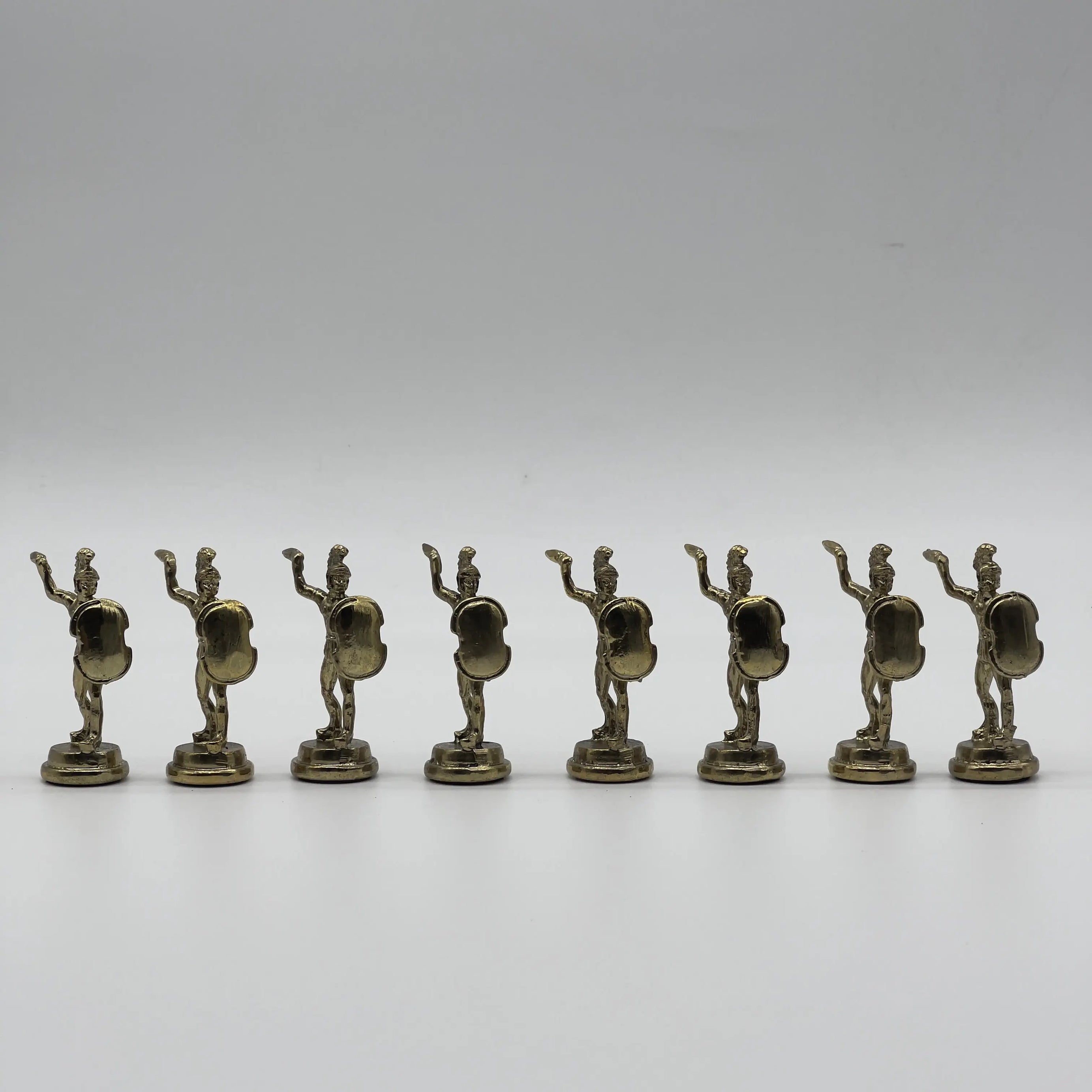 Handmade Metal Large Chess Pieces, Gold-Silver Greek Large Metal Chess Pieces