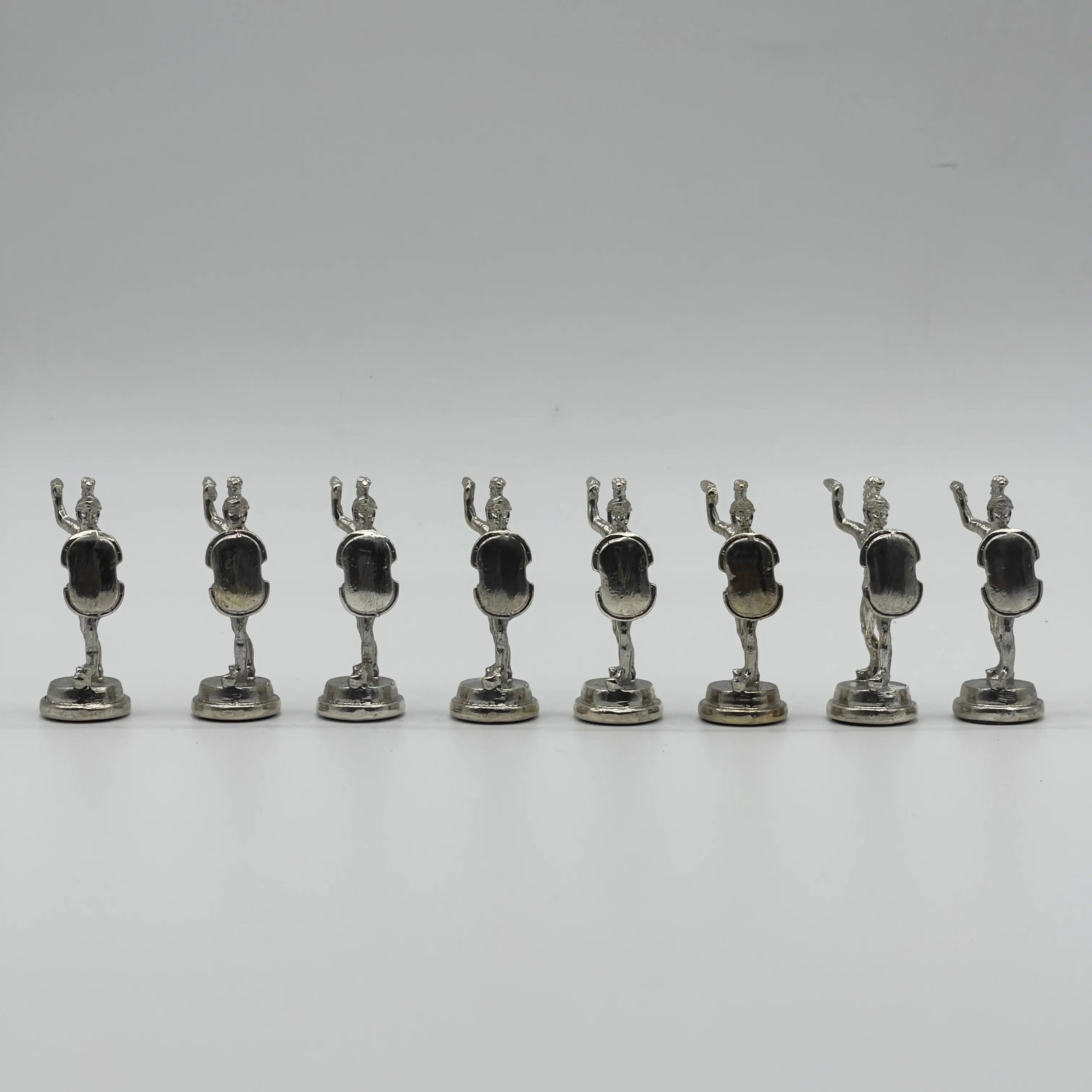 Handmade Metal Large Chess Pieces, Gold-Silver Greek Large Metal Chess Pieces