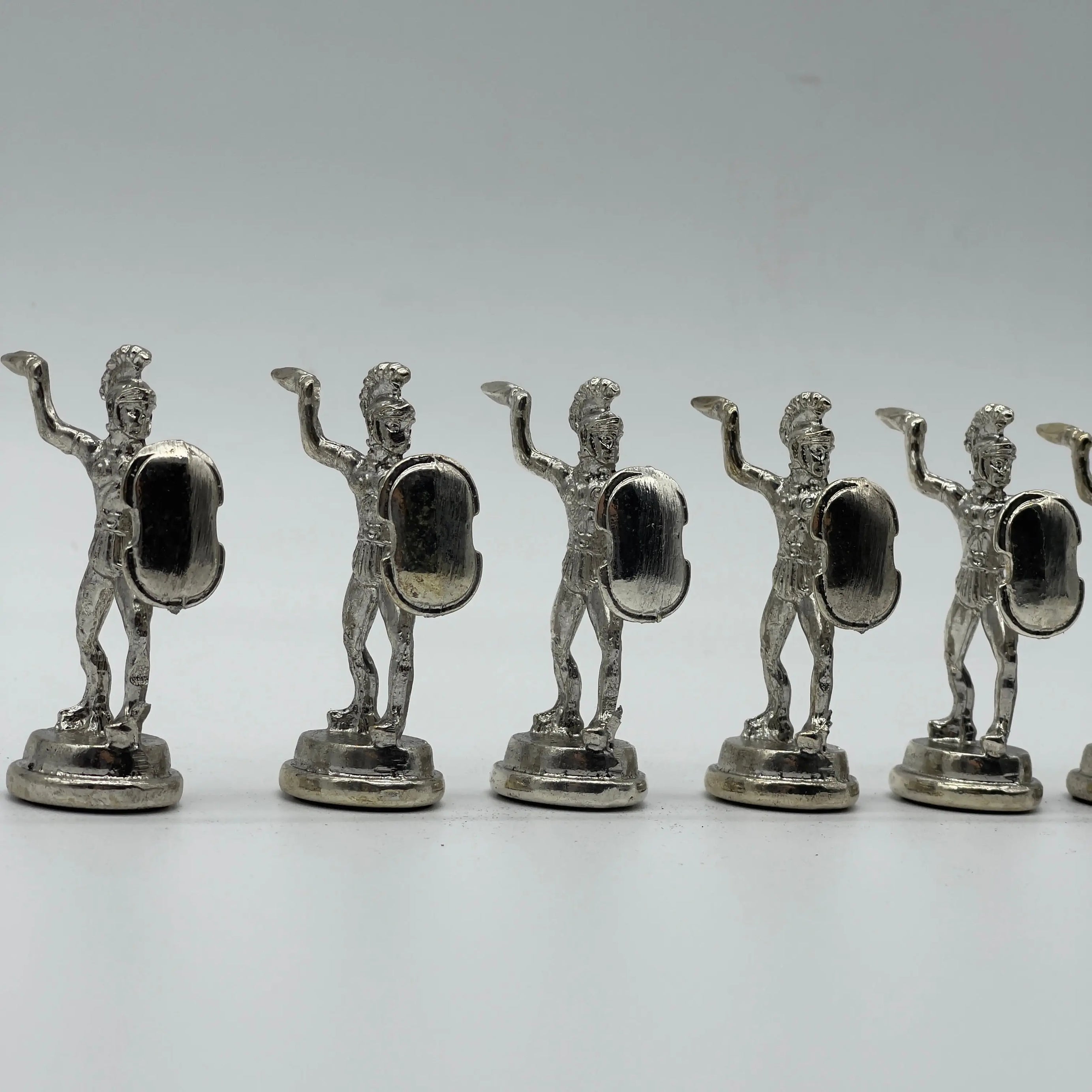 Handmade Metal Large Chess Pieces, Gold-Silver Greek Large Metal Chess Pieces