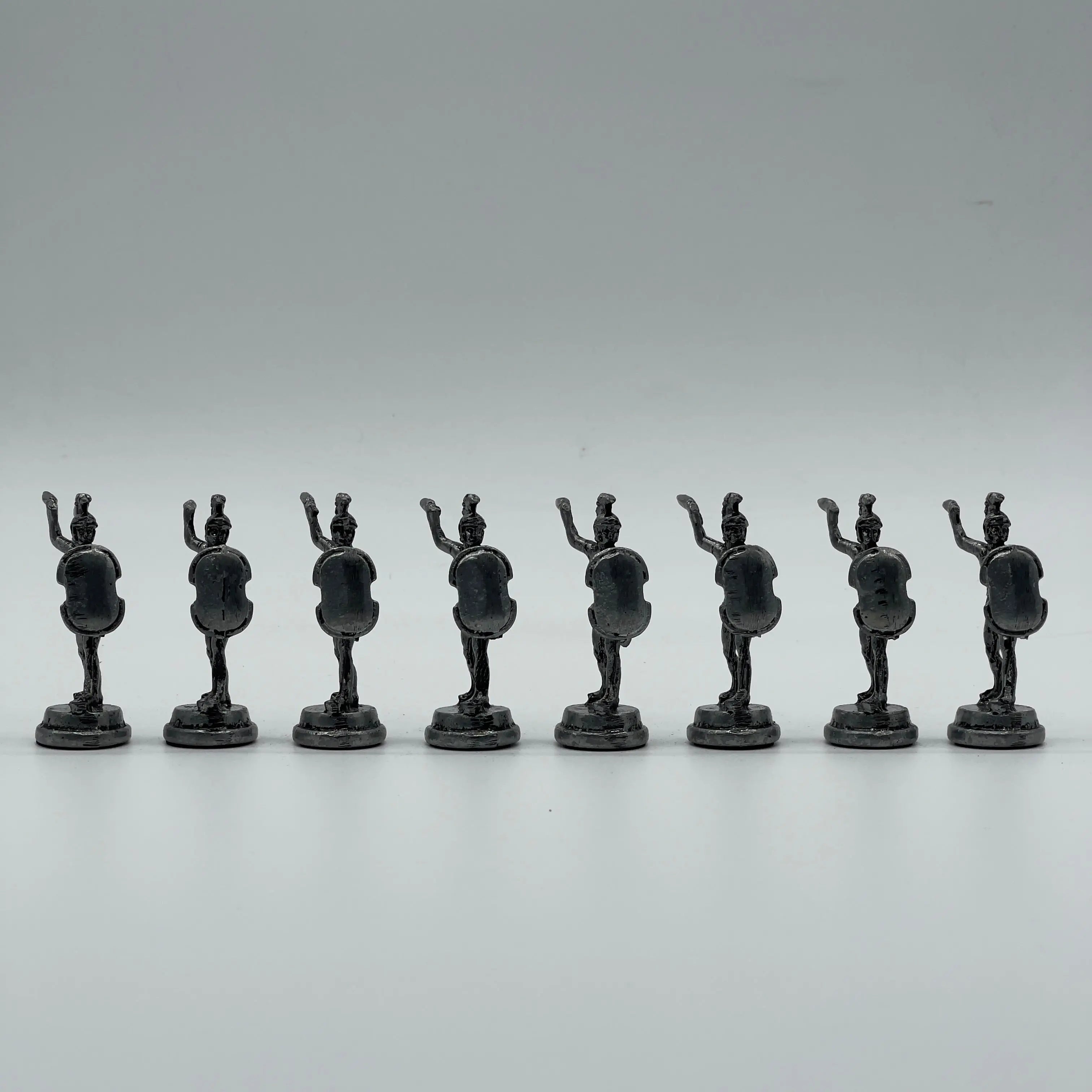 Handmade Metal Large Chess Pieces, Copper-Silver Romans Large Metal Chess Pieces