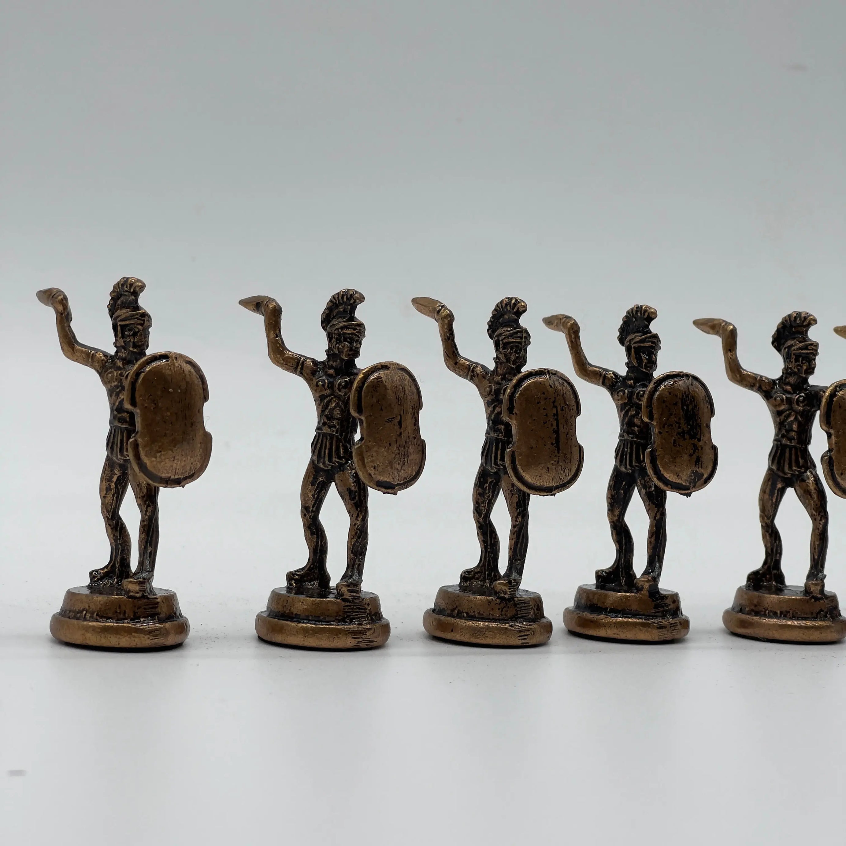 Handmade Metal Large Chess Pieces, Copper-Silver Romans Large Metal Chess Pieces