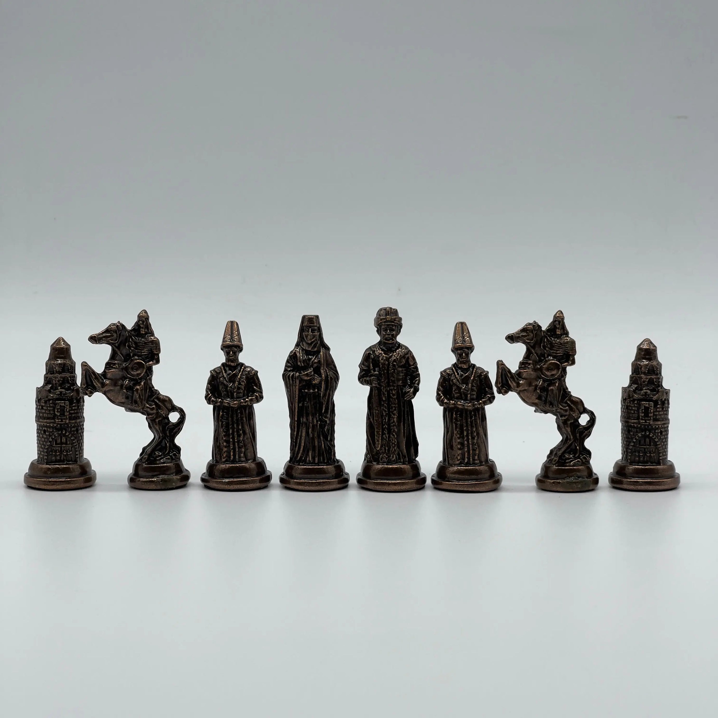 Handmade Metal Chess Pieces, Ottomans vs British Metal Chess Pieces Set