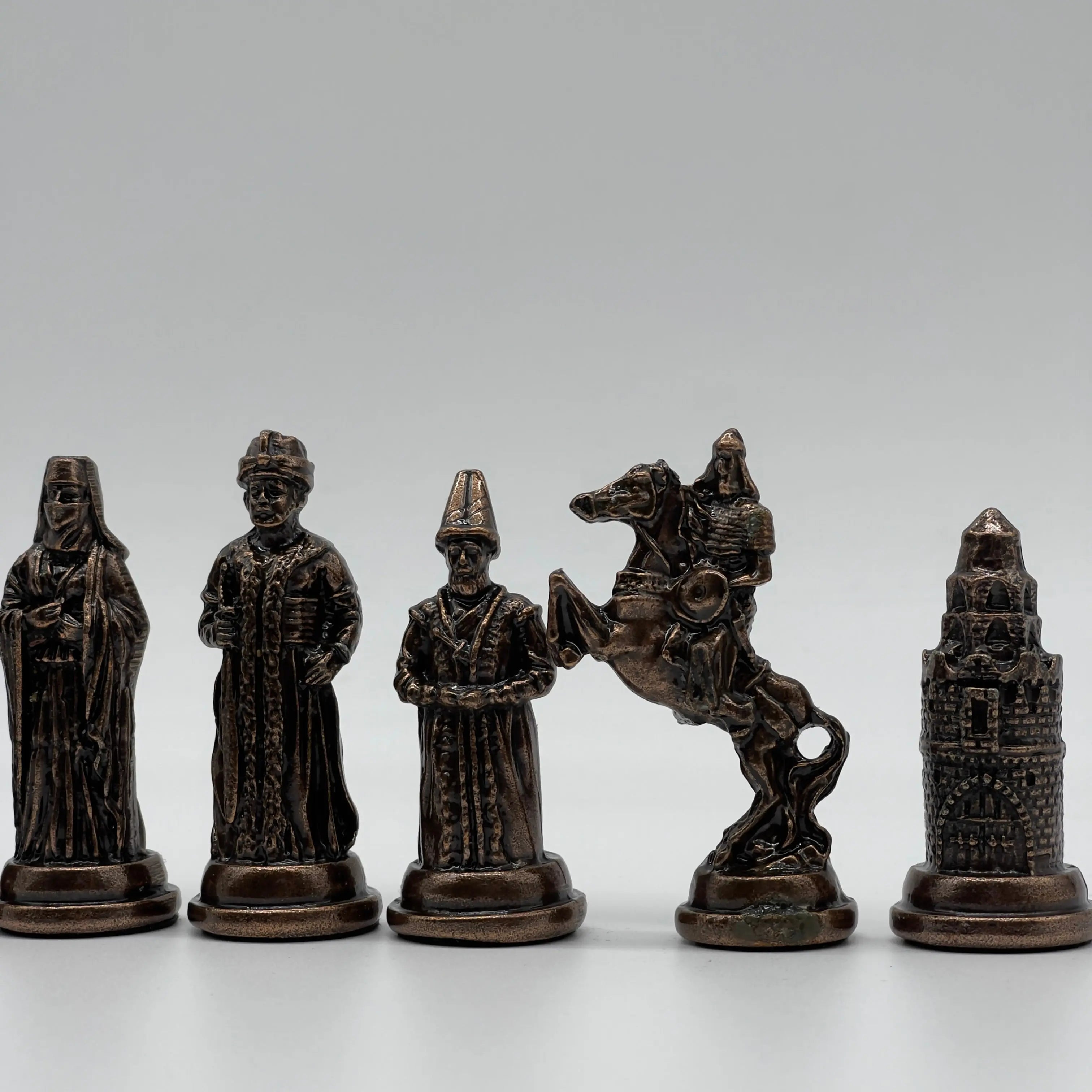 Handmade Metal Chess Pieces, Ottomans vs British Metal Chess Pieces Set