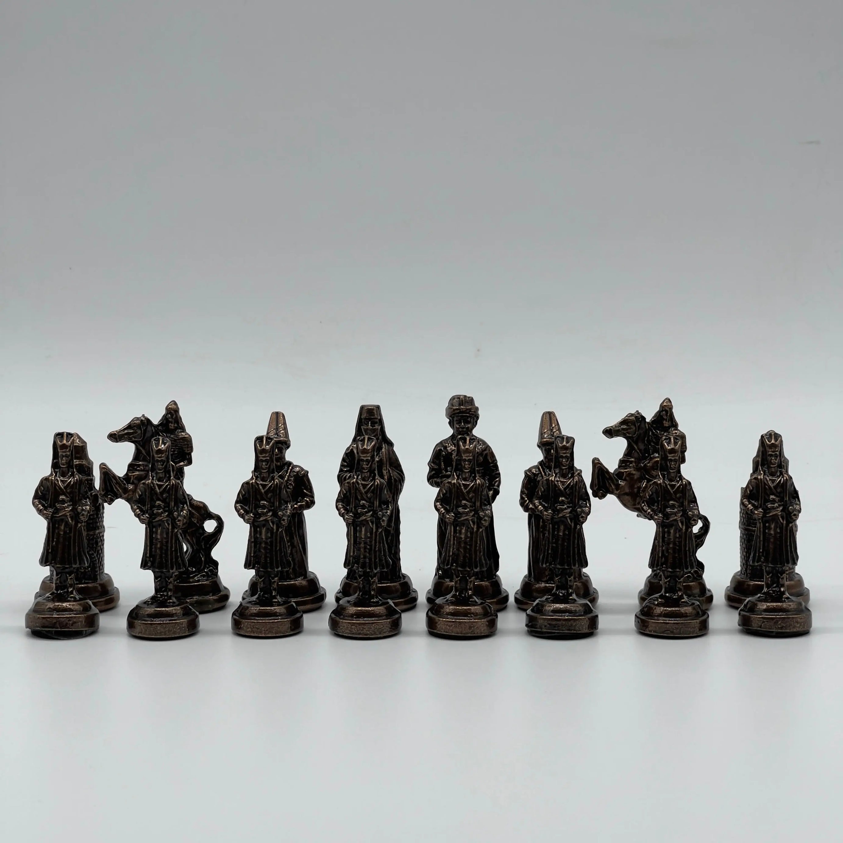 Handmade Metal Chess Pieces, Ottomans vs British Metal Chess Pieces Set