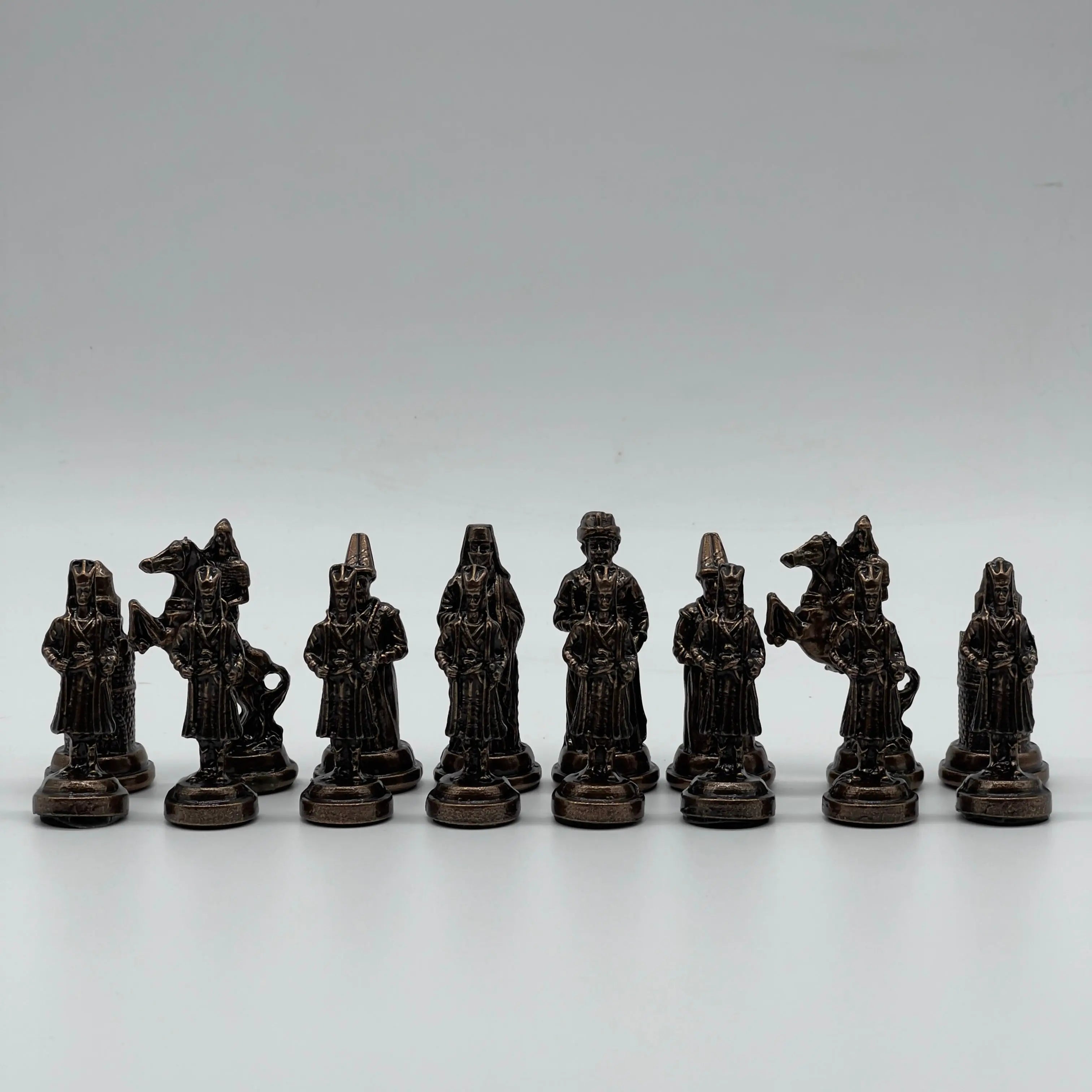 Handmade Metal Chess Pieces, Ottomans vs British Metal Chess Pieces Set