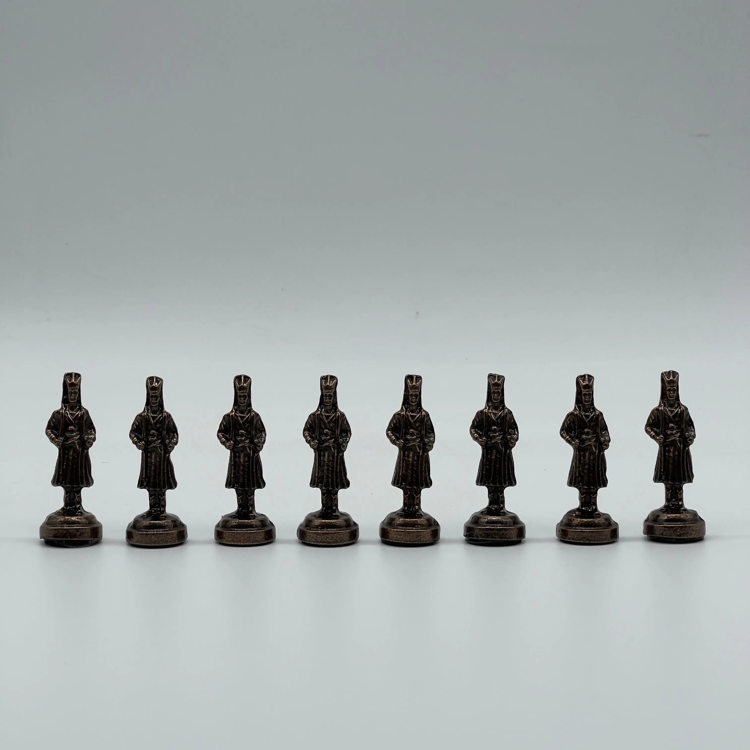 Handmade Metal Chess Pieces, Ottomans vs British Metal Chess Pieces Set