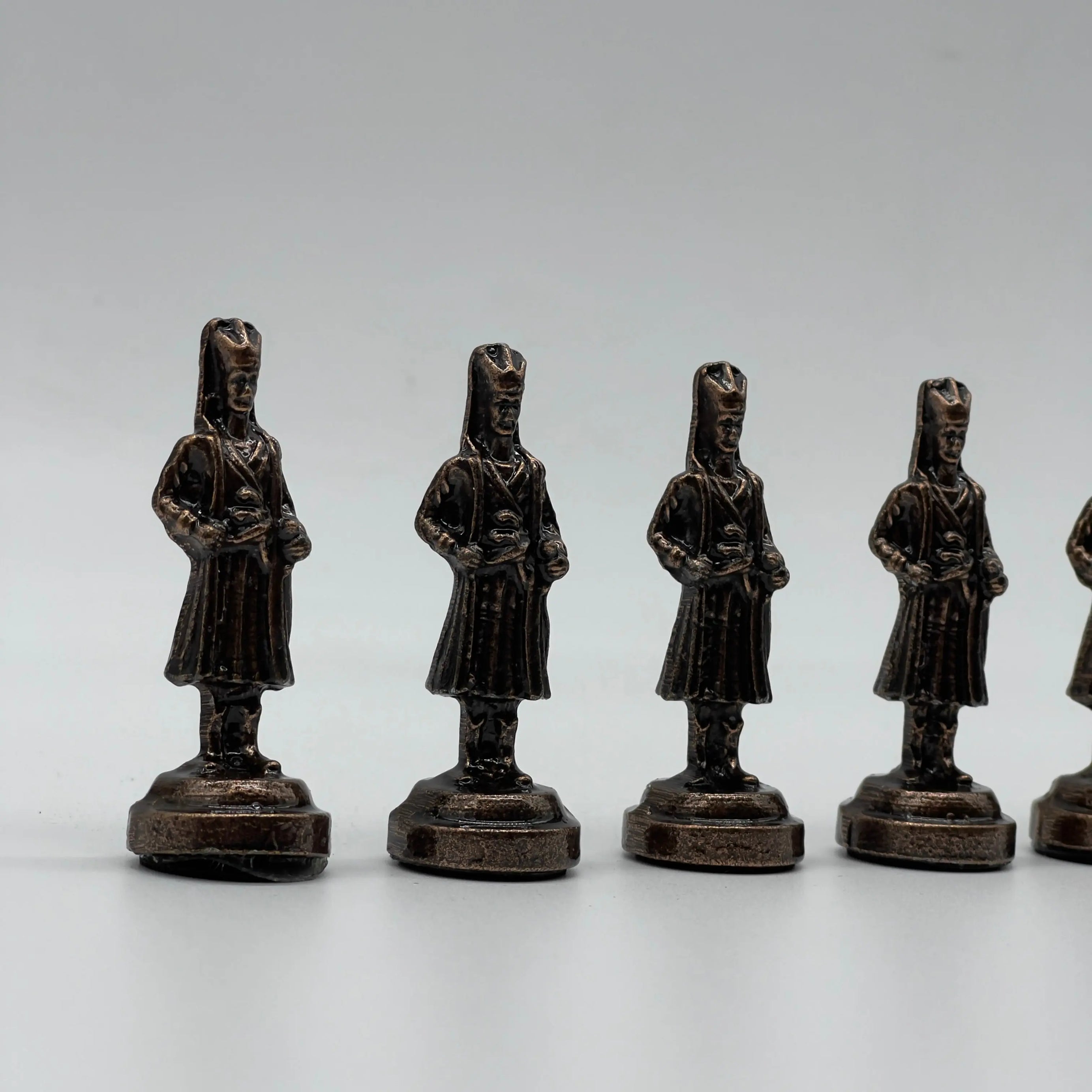 Handmade Metal Chess Pieces, Ottomans vs British Metal Chess Pieces Set