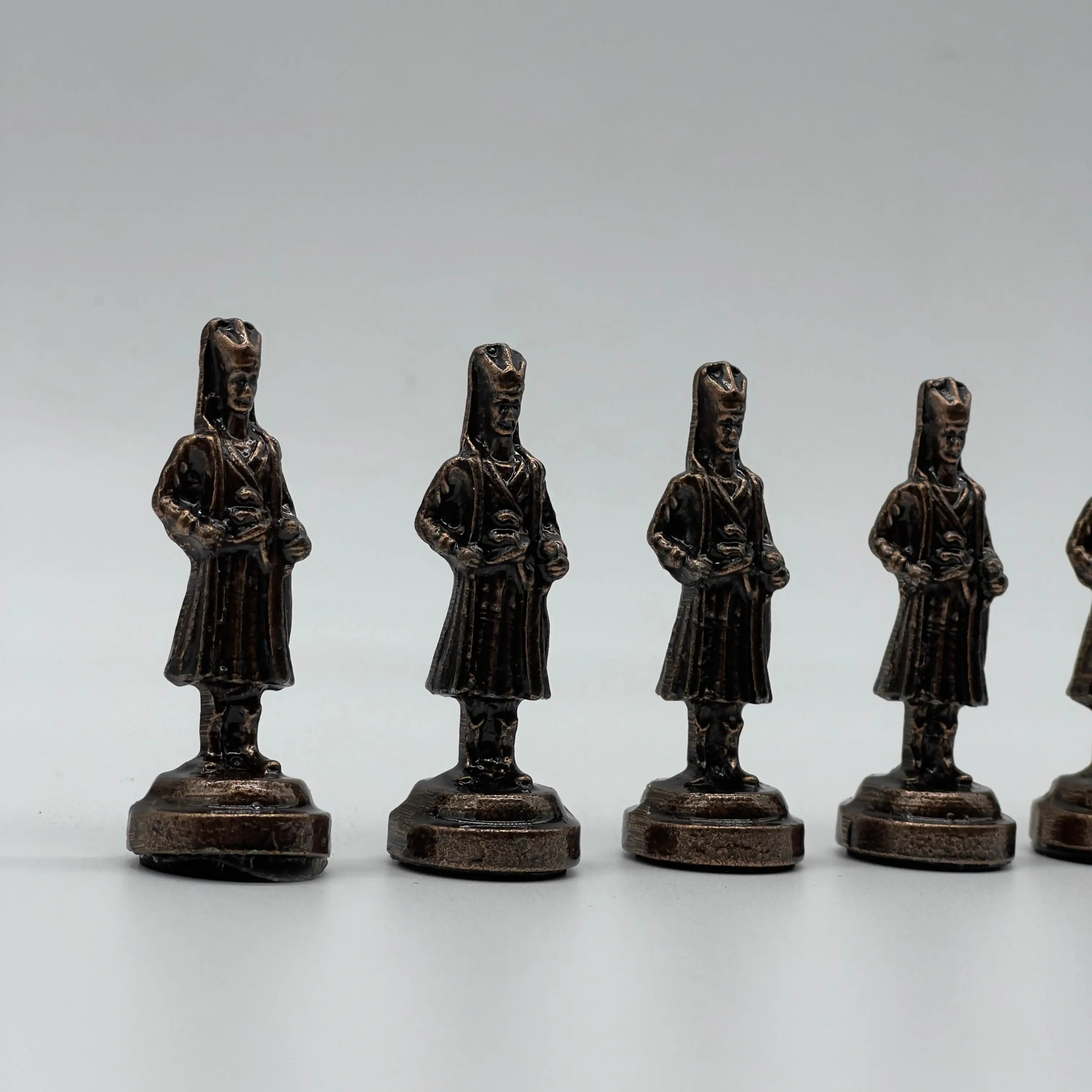 Handmade Metal Chess Pieces, Ottomans vs British Metal Chess Pieces Set