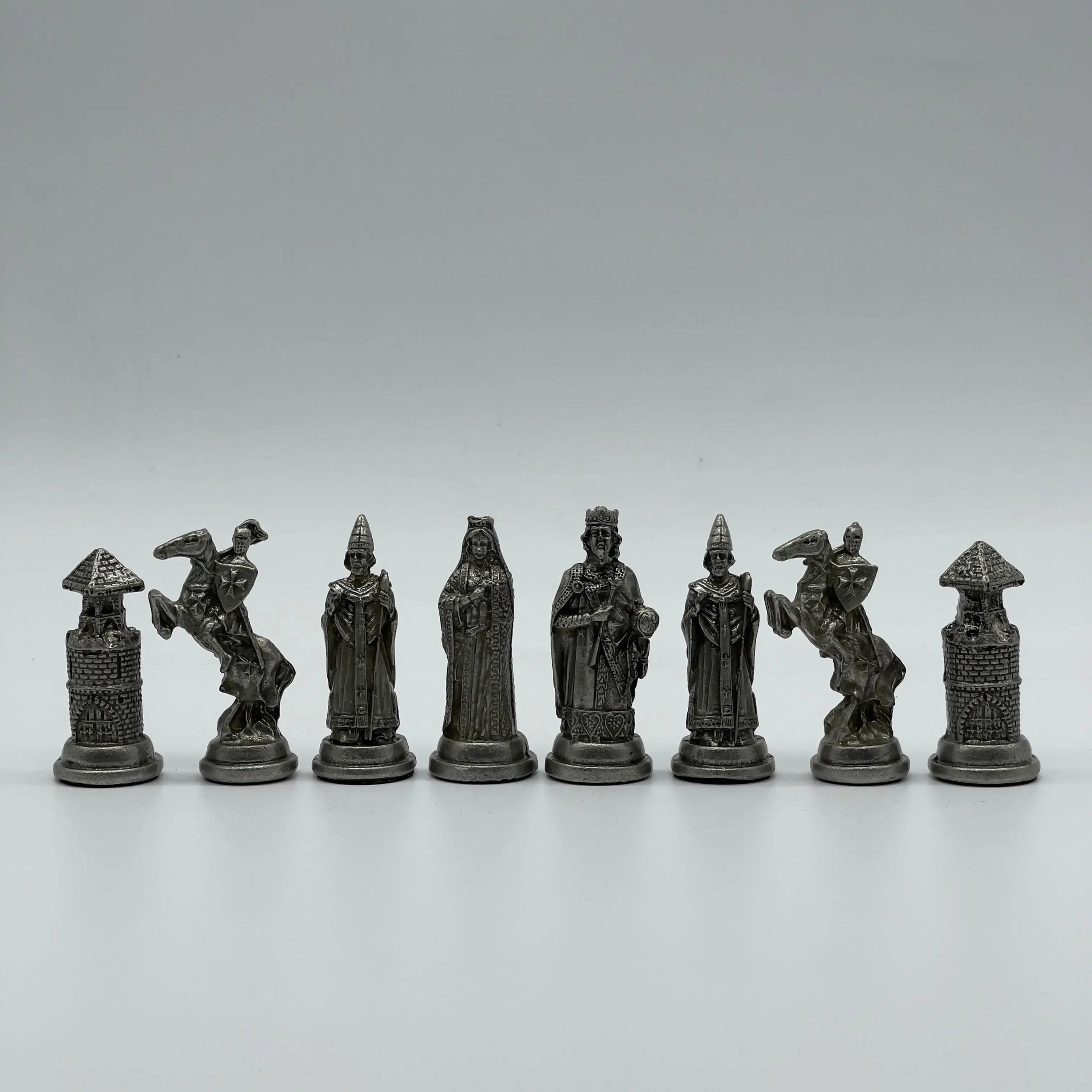 Handmade Metal Chess Pieces, Ottomans vs British Metal Chess Pieces Set