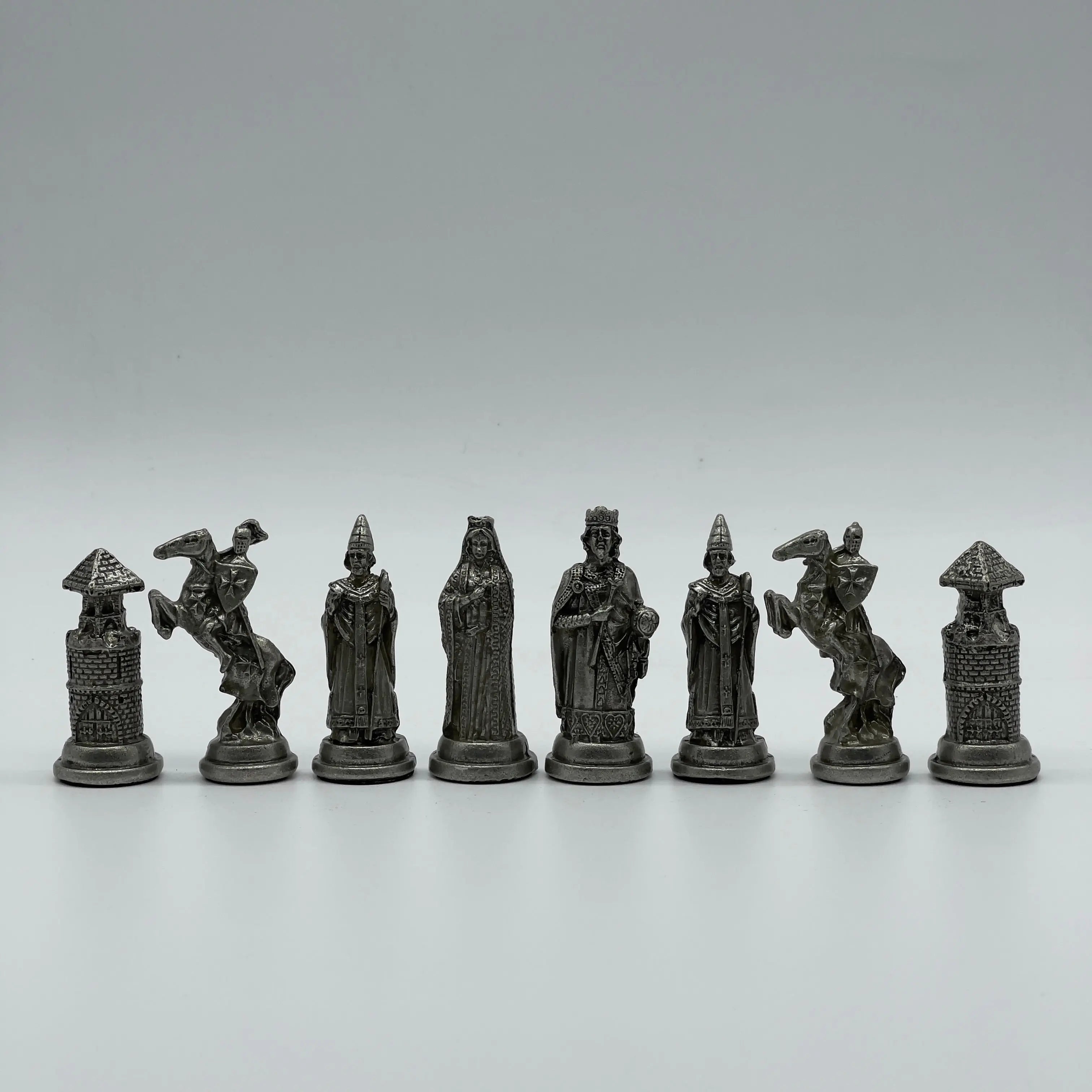 Handmade Metal Chess Pieces, Ottomans vs British Metal Chess Pieces Set