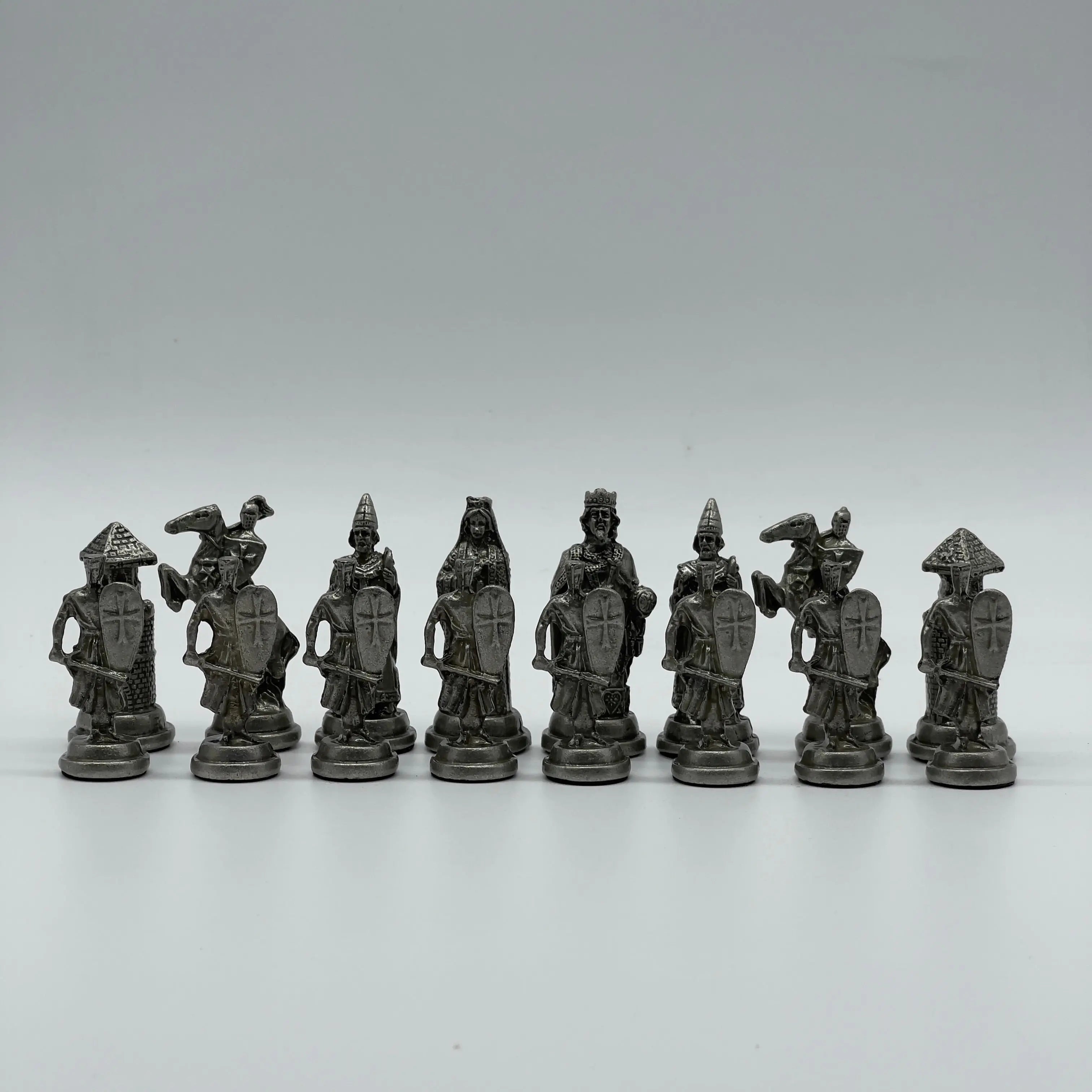 Handmade Metal Chess Pieces, Ottomans vs British Metal Chess Pieces Set