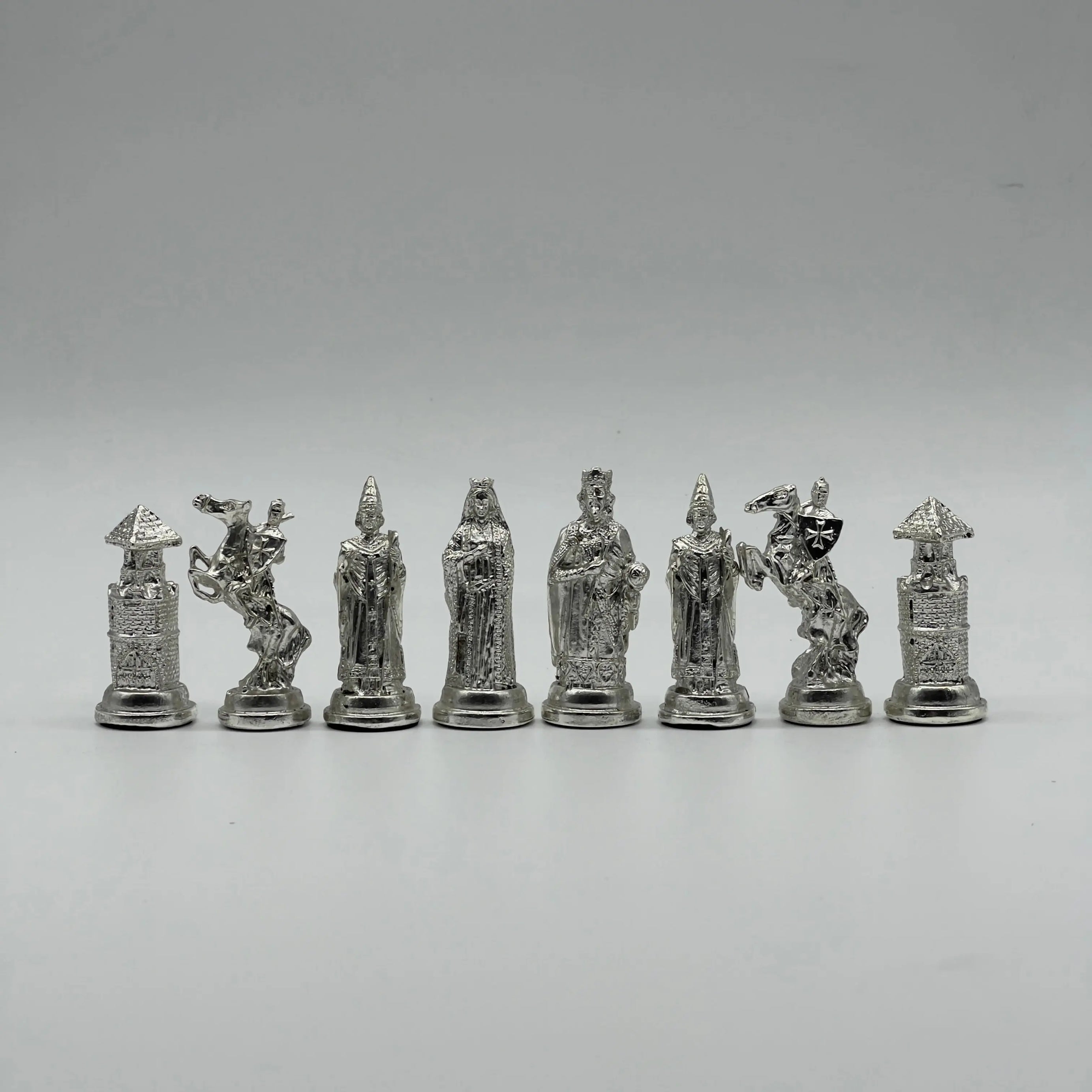 Handmade Metal Large Chess Pieces, Gold Ottomans Large Metal Chess Pieces