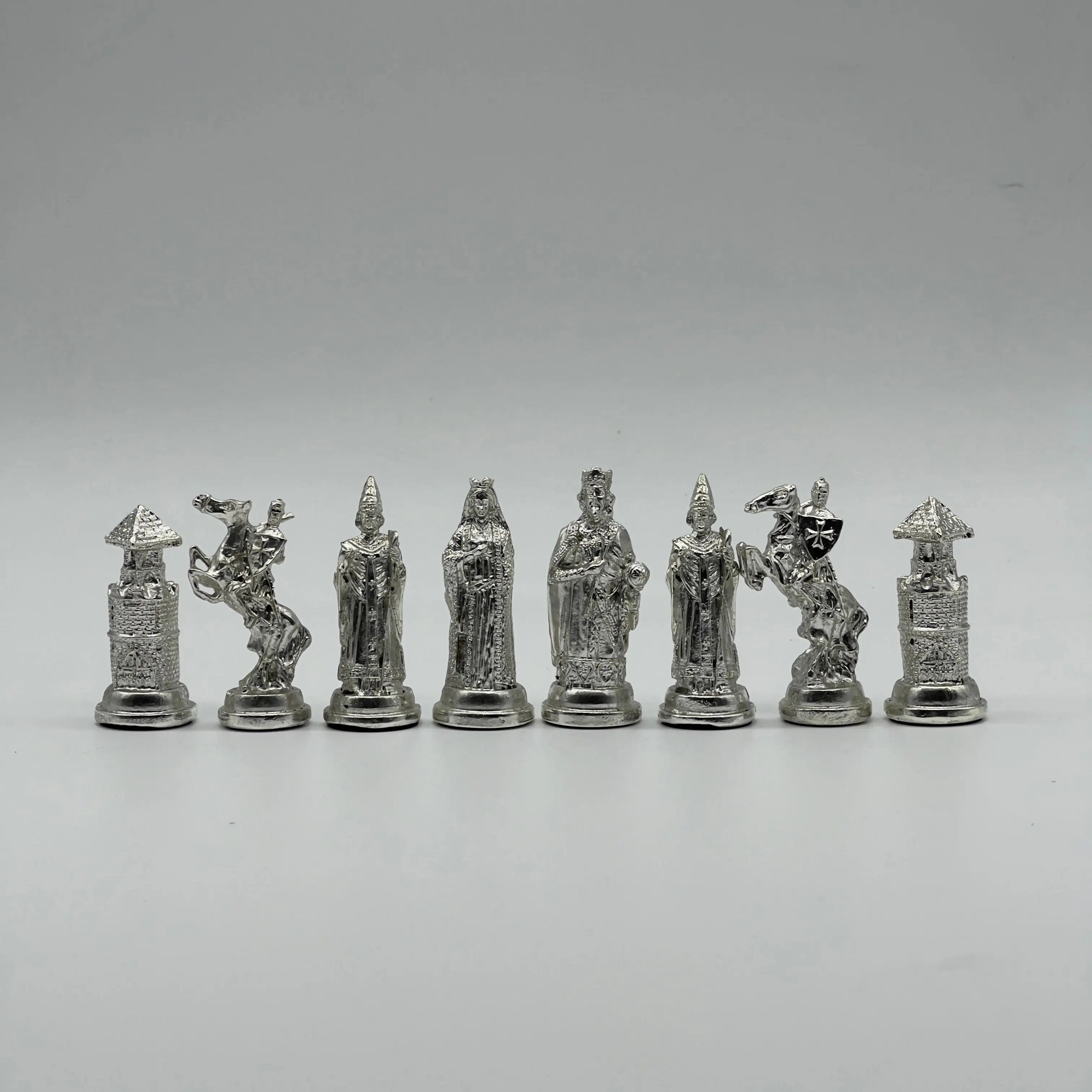 Handmade Metal Large Chess Pieces, Gold Ottomans Large Metal Chess Pieces