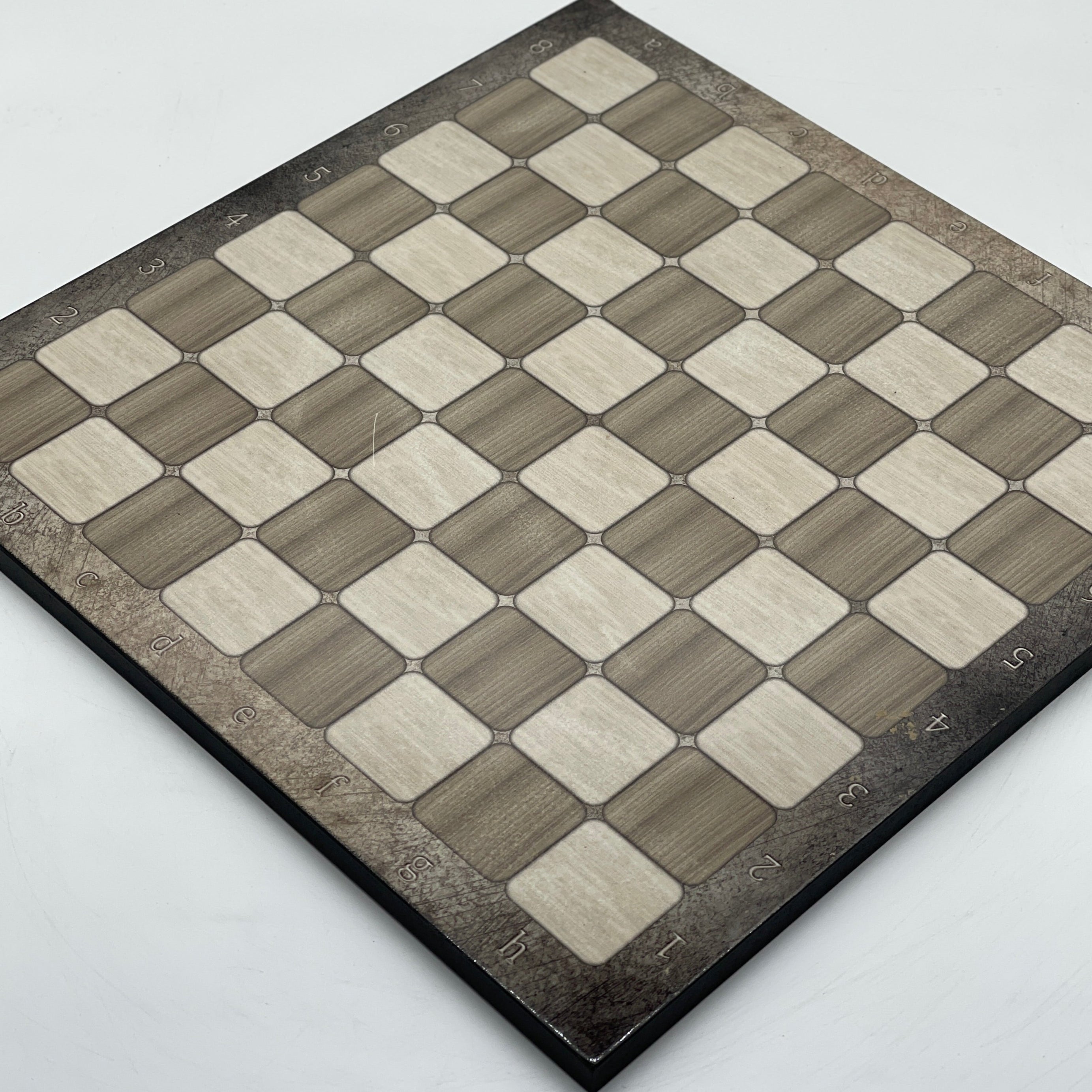 Gray Marble Pattern Wooden Chess Board With Crusaders Chess Pieces