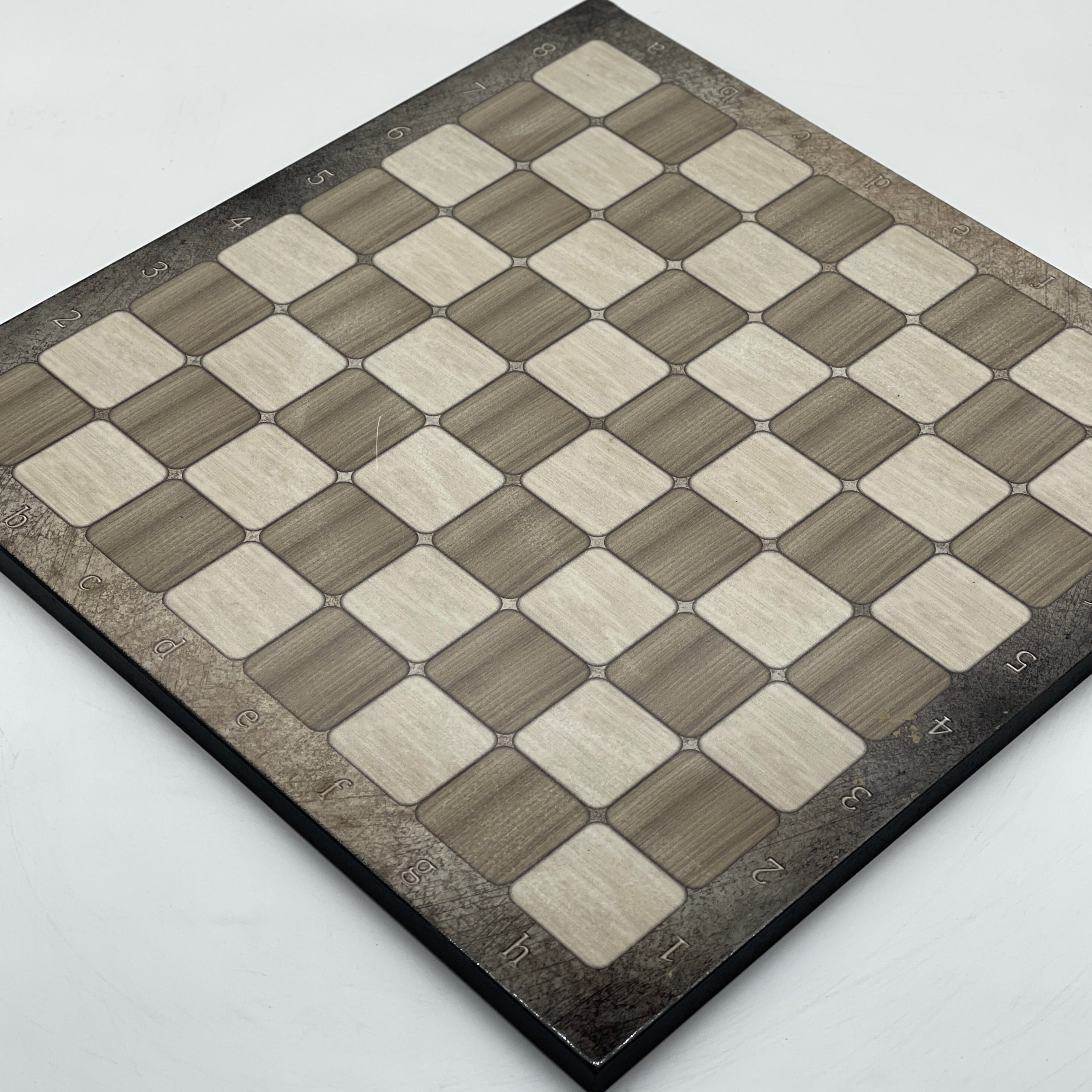 Gray Marble Pattern Wooden Chess Board With Crusaders Chess Pieces