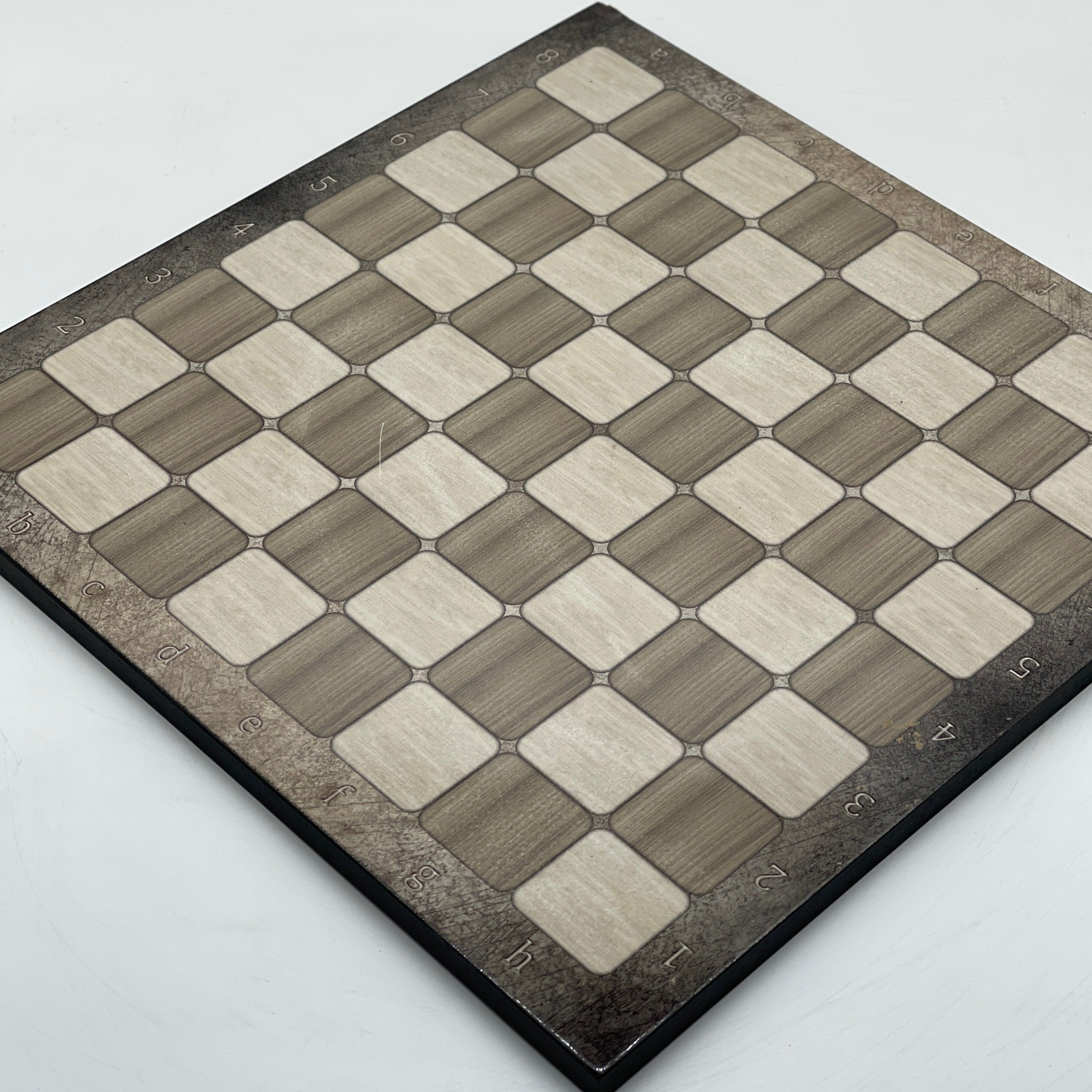 Gray Marble Pattern Wooden Chess Board With Crusaders Chess Pieces