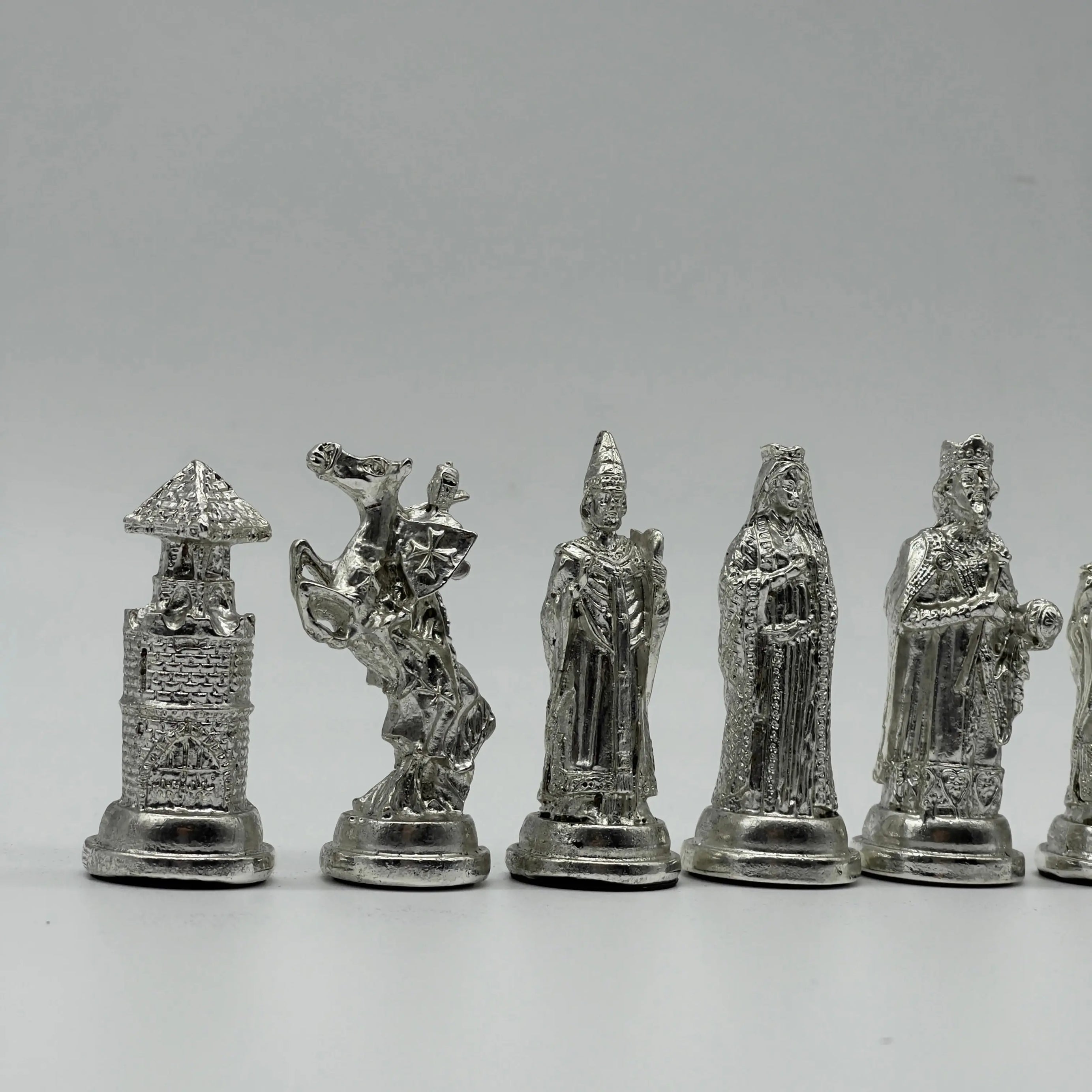 Handmade Metal Large Chess Pieces, Gold Ottomans Large Metal Chess Pieces