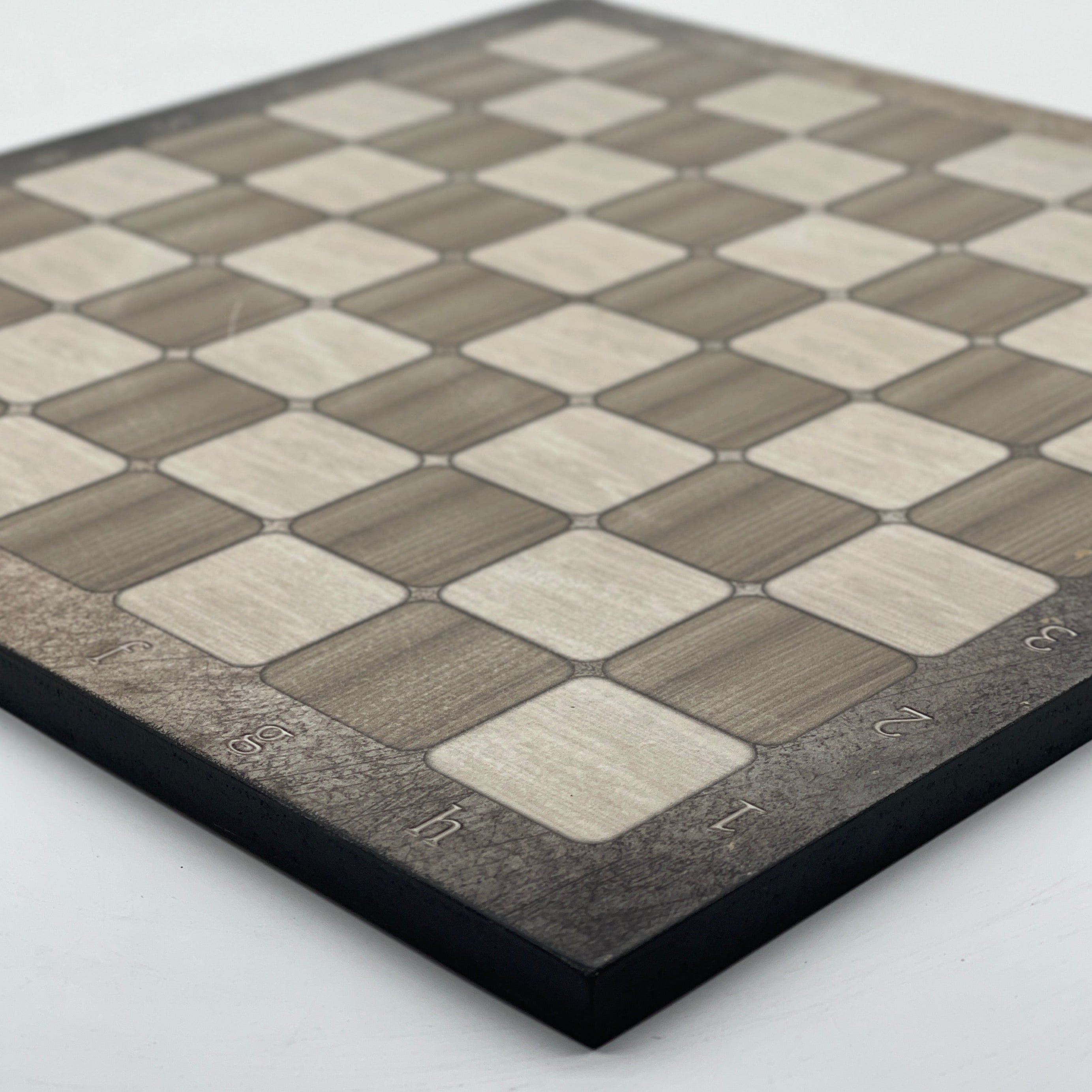 Gray Marble Pattern Wooden Chess Board With Crusaders Chess Pieces