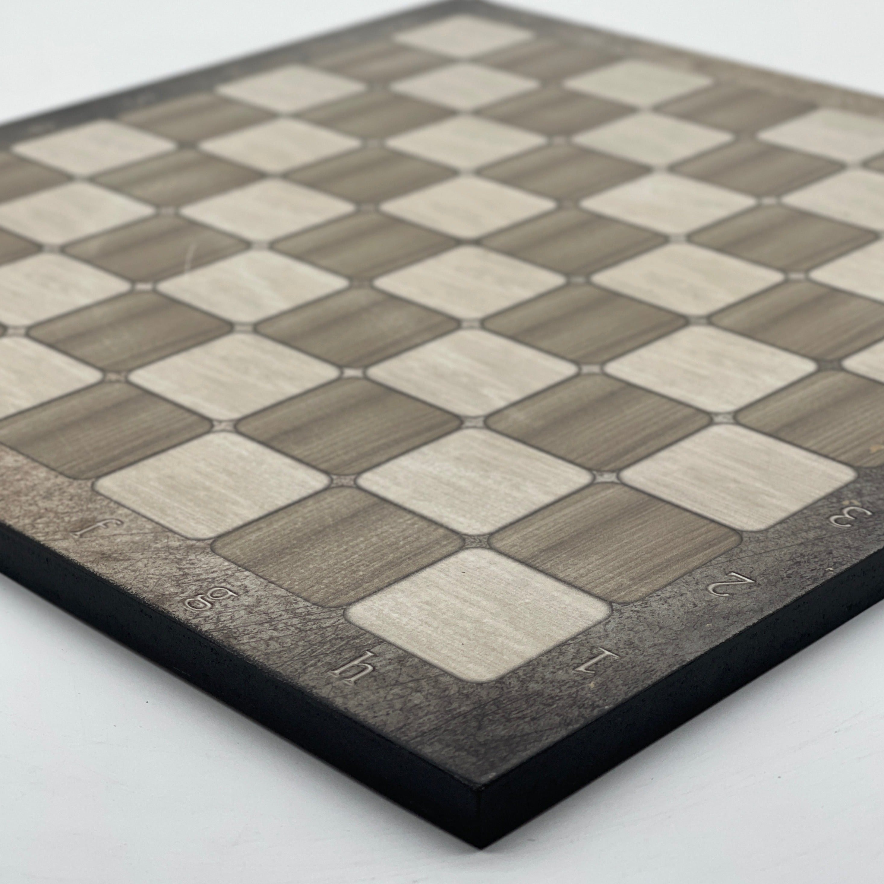 Gray Marble Pattern Wooden Chess Board With Crusaders Chess Pieces