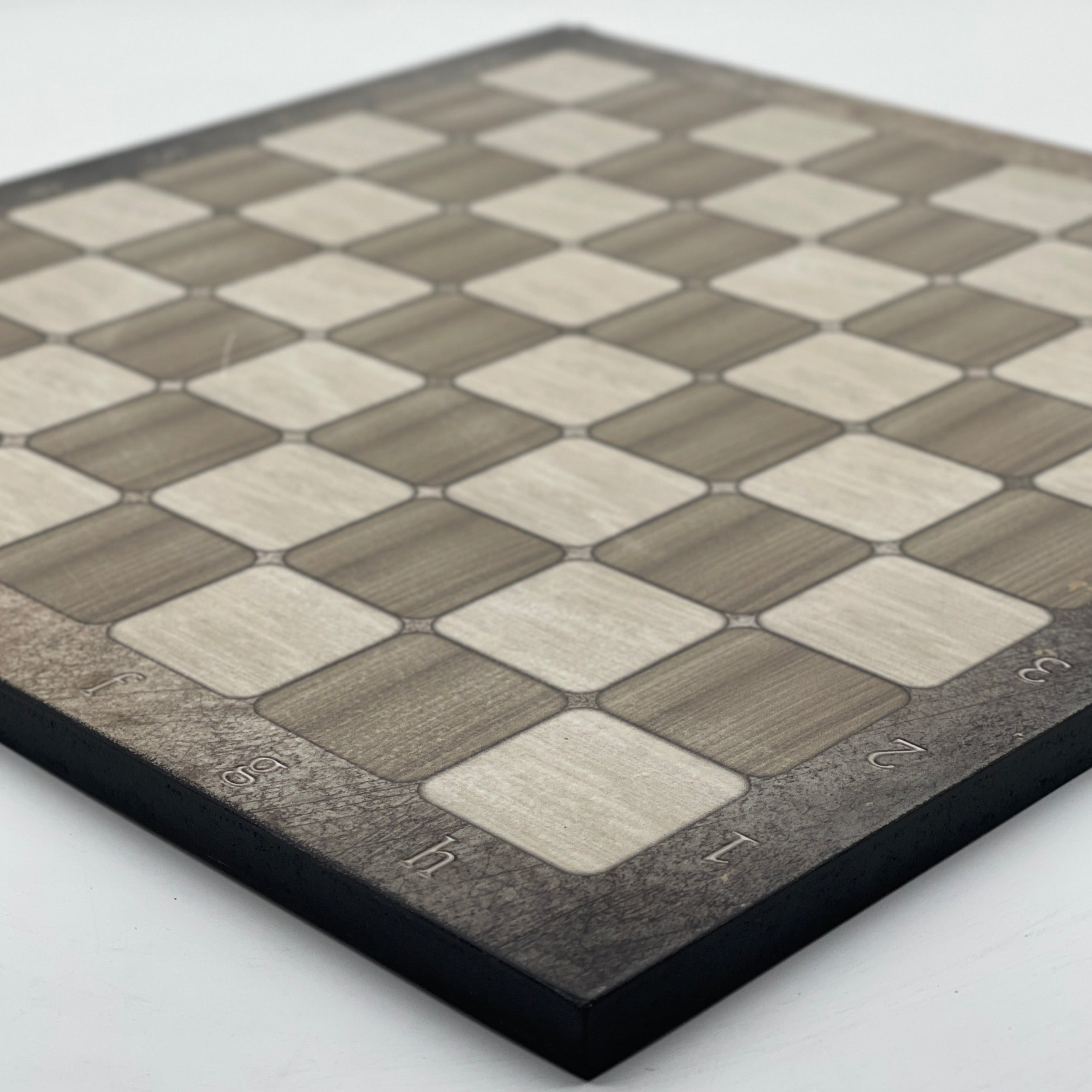 Gray Marble Pattern Wooden Chess Board With Crusaders Chess Pieces