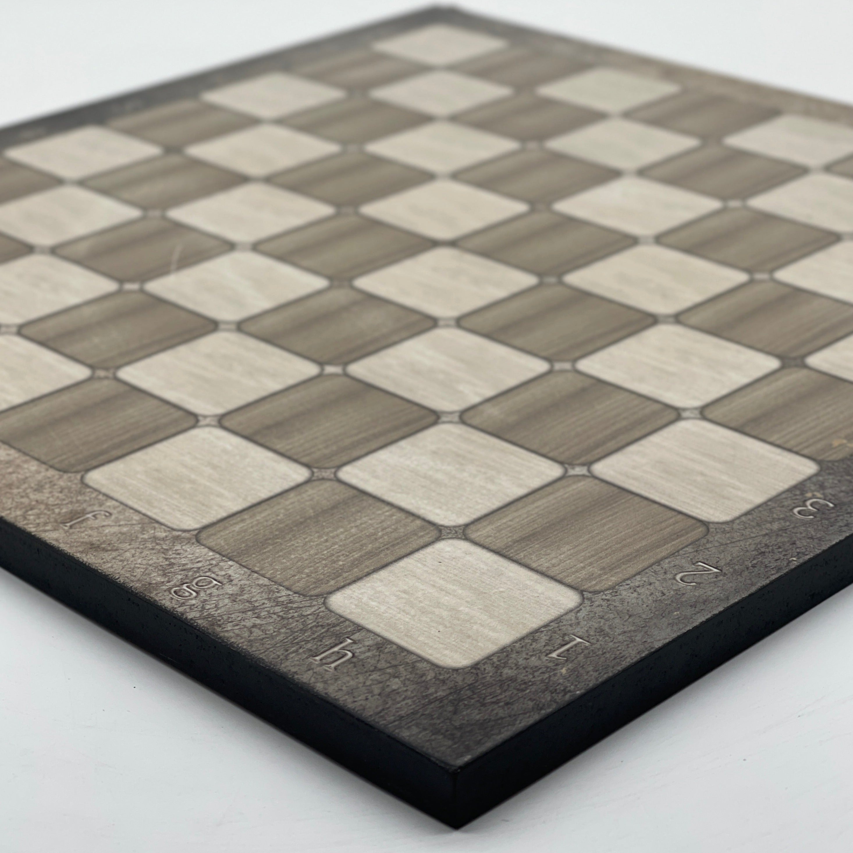 Gray Marble Pattern Wooden Chess Board With Crusaders Chess Pieces