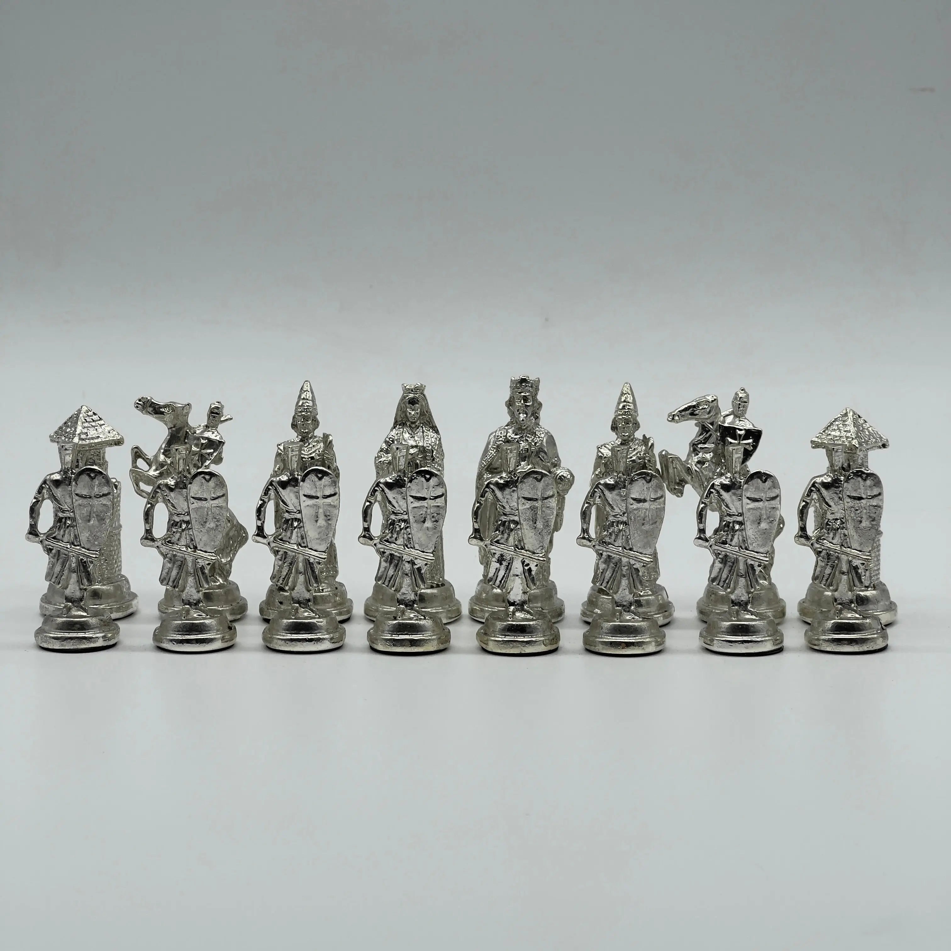 Handmade Metal Large Chess Pieces, Gold Ottomans Large Metal Chess Pieces