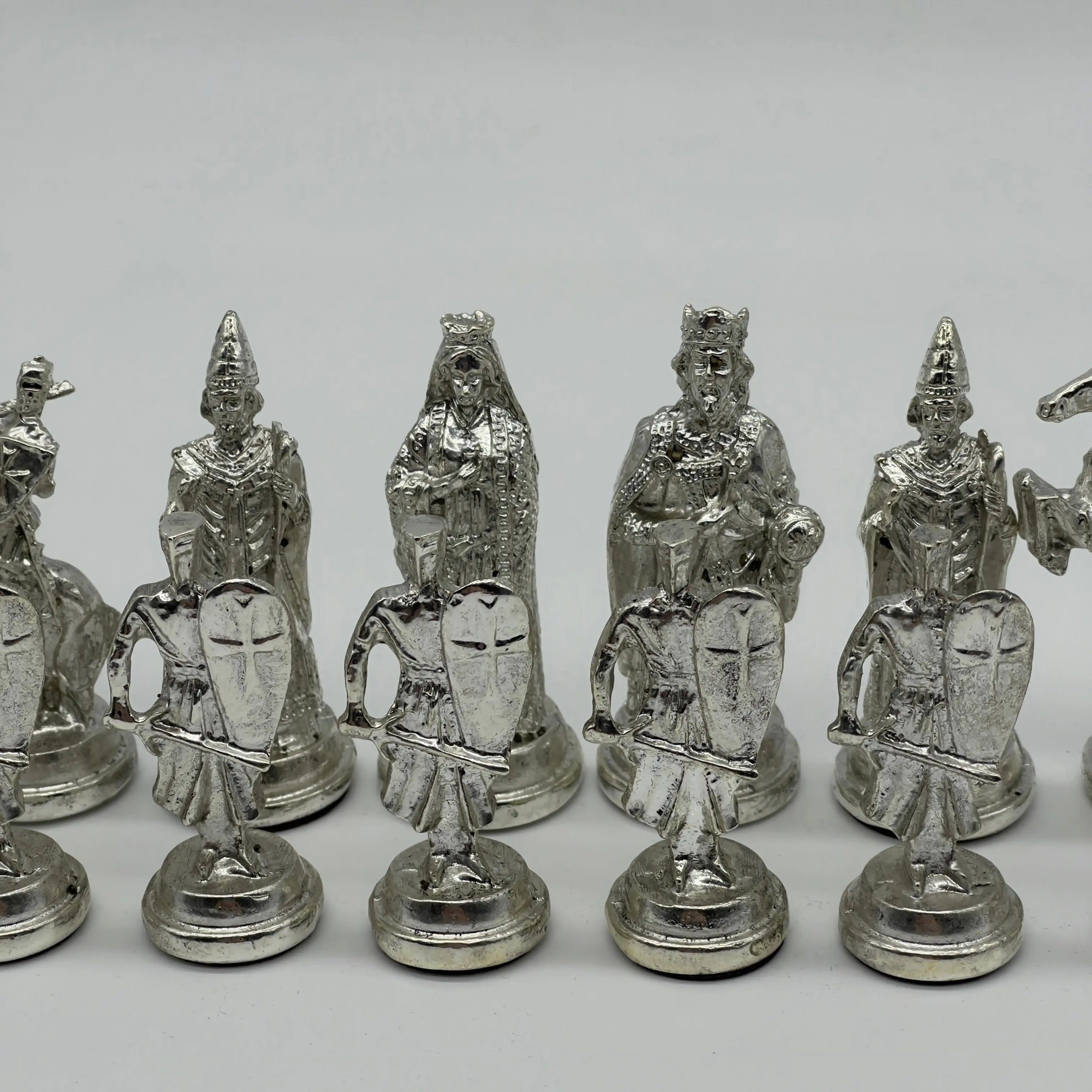 Handmade Metal Large Chess Pieces, Gold Ottomans Large Metal Chess Pieces