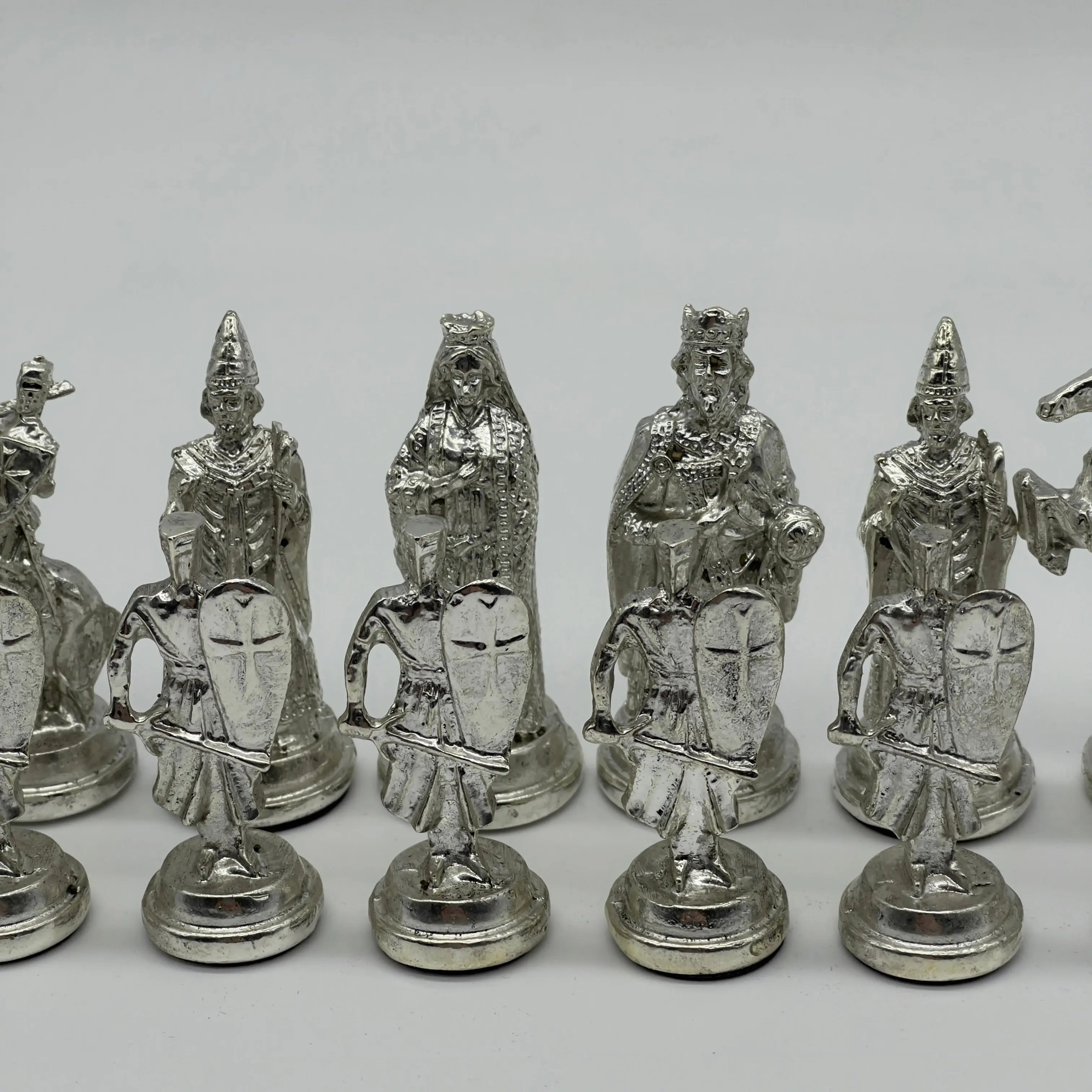 Handmade Metal Large Chess Pieces, Gold Ottomans Large Metal Chess Pieces