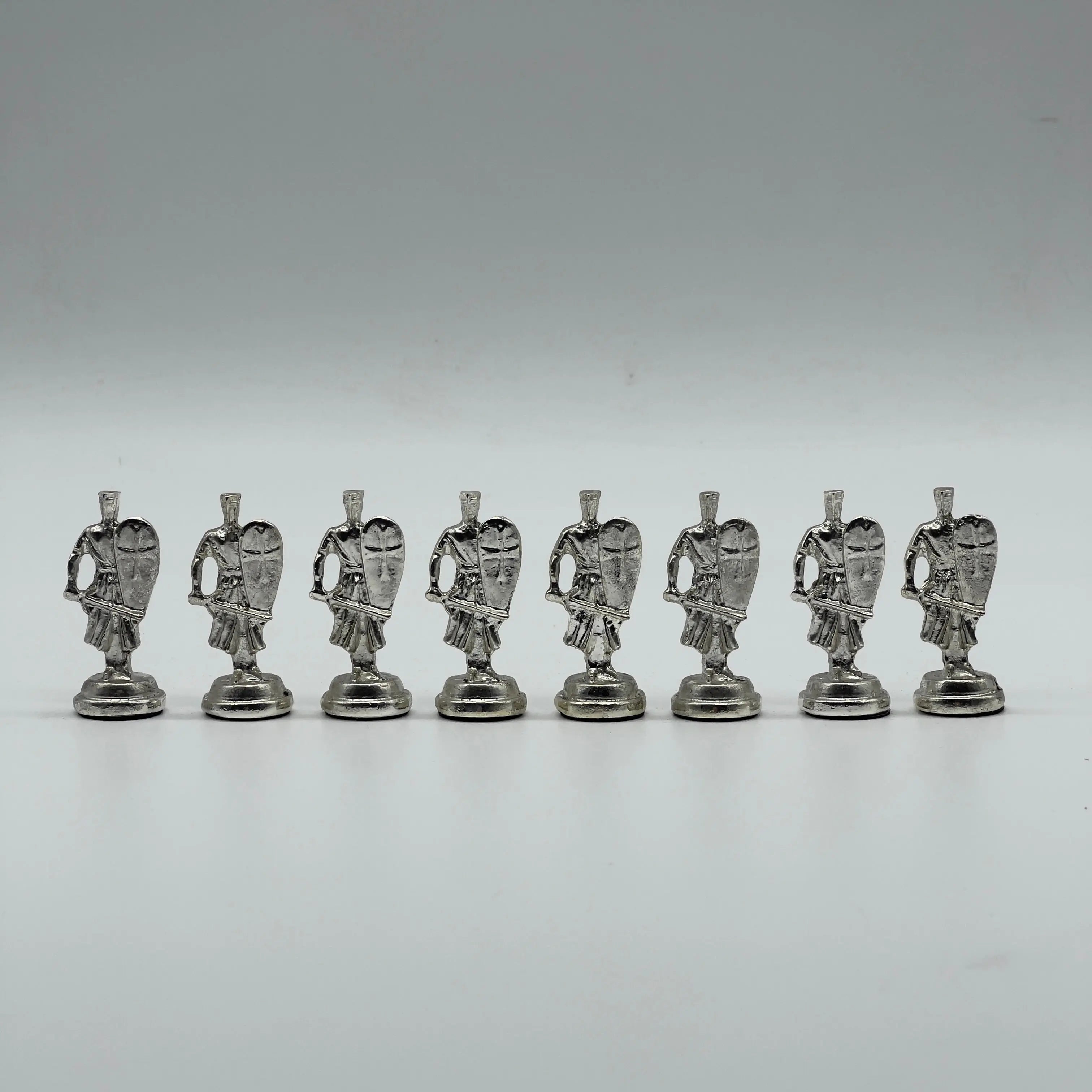 Handmade Metal Large Chess Pieces, Gold Ottomans Large Metal Chess Pieces