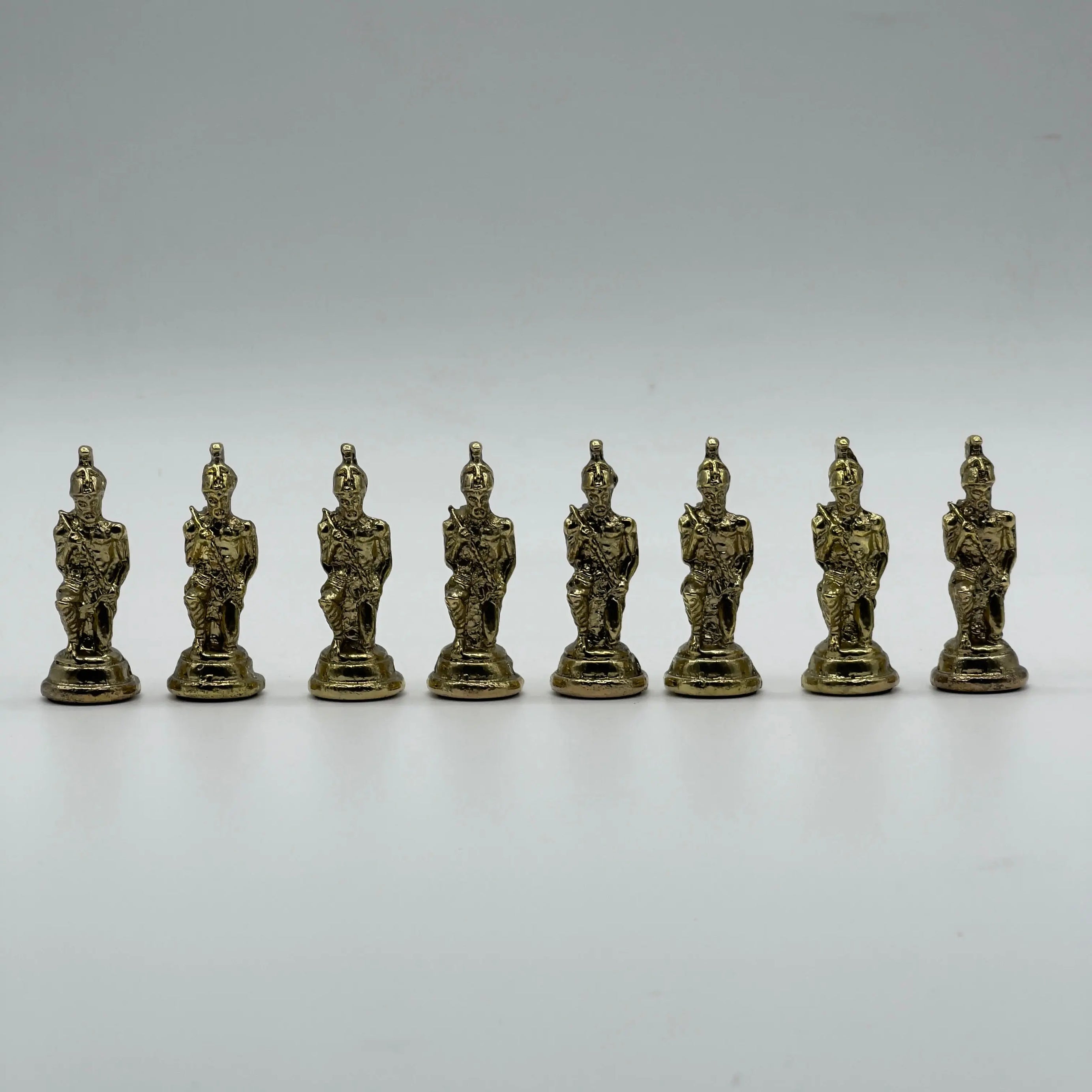 Handmade Metal Large Chess Pieces, Gold-Silver Pegasus Large Metal Chess Pieces