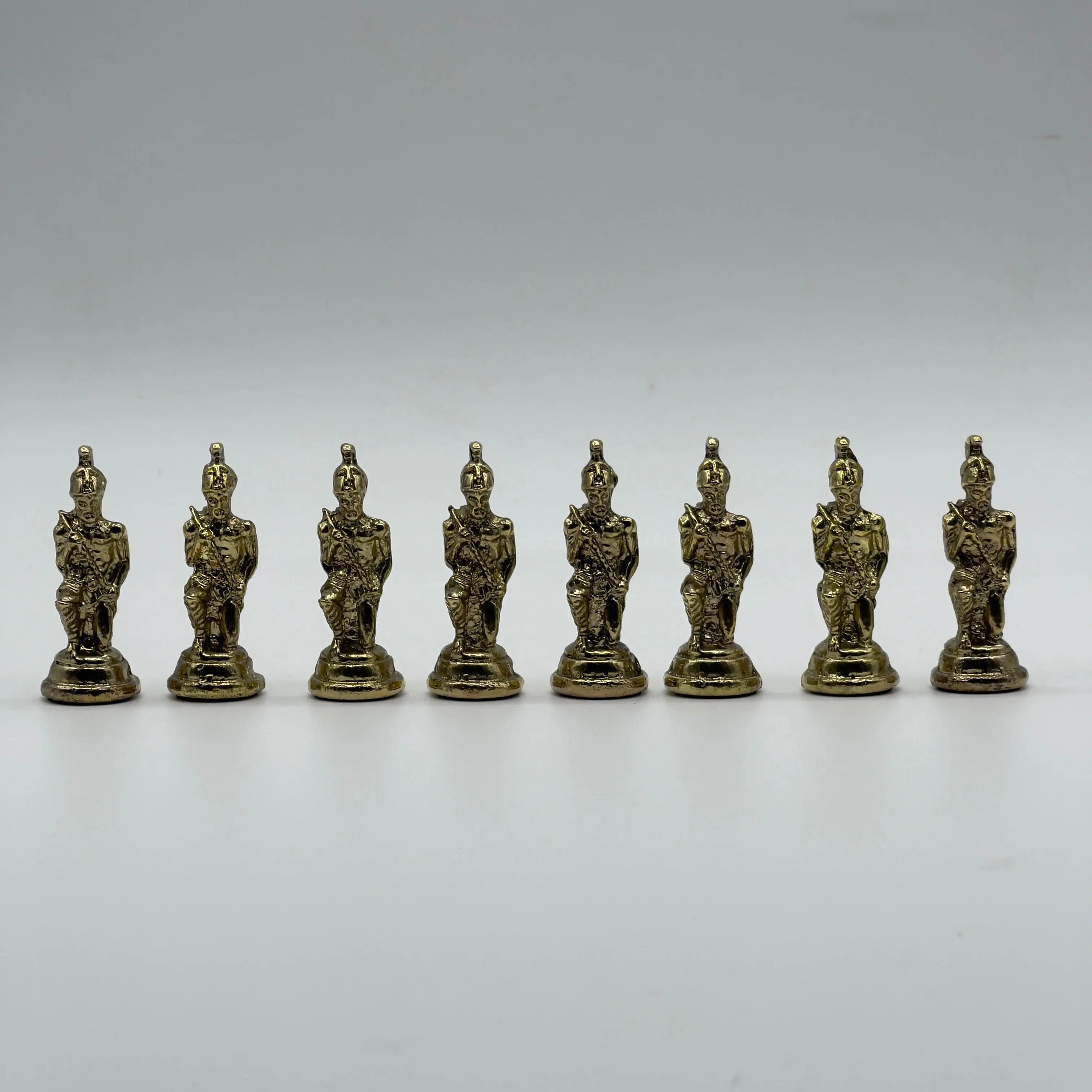 Handmade Metal Large Chess Pieces, Gold-Silver Pegasus Large Metal Chess Pieces
