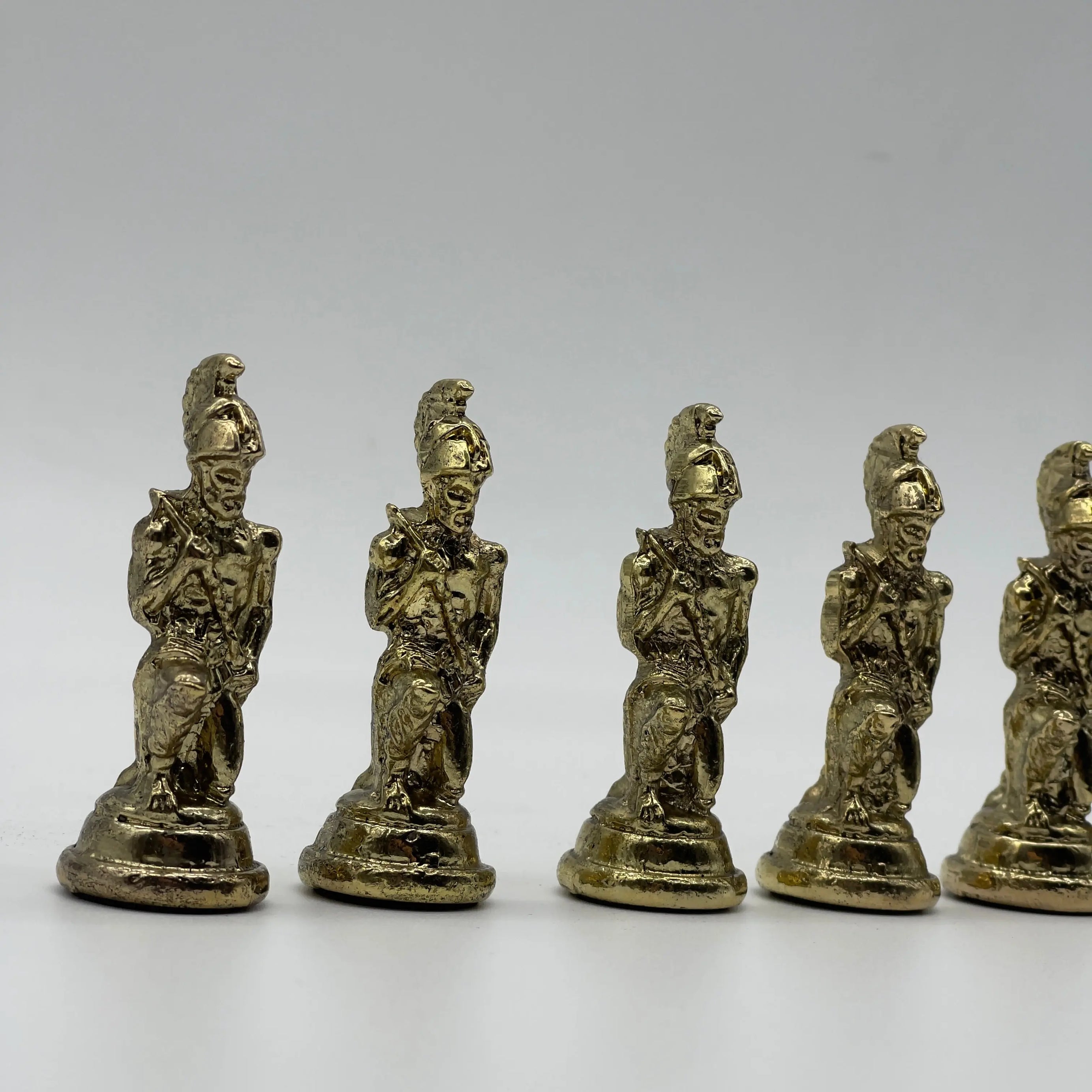 Handmade Metal Large Chess Pieces, Gold-Silver Pegasus Large Metal Chess Pieces